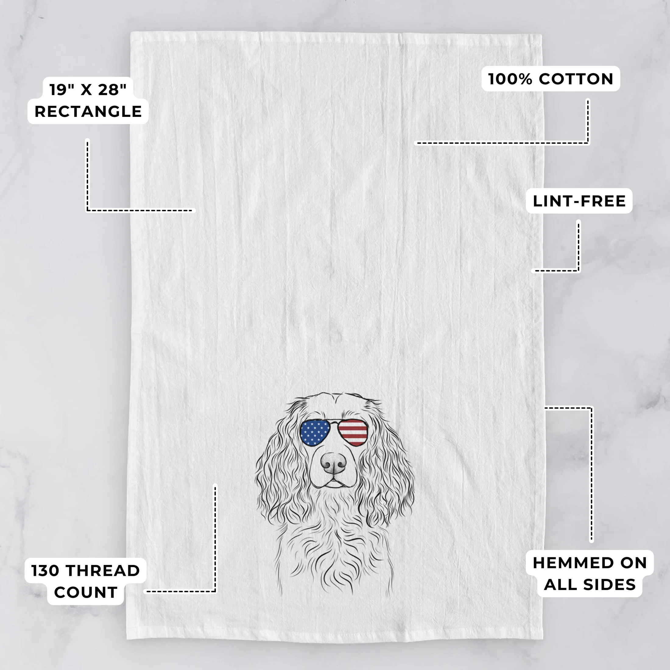 Landry the Boykin Spaniel Tea Towel - Image 3