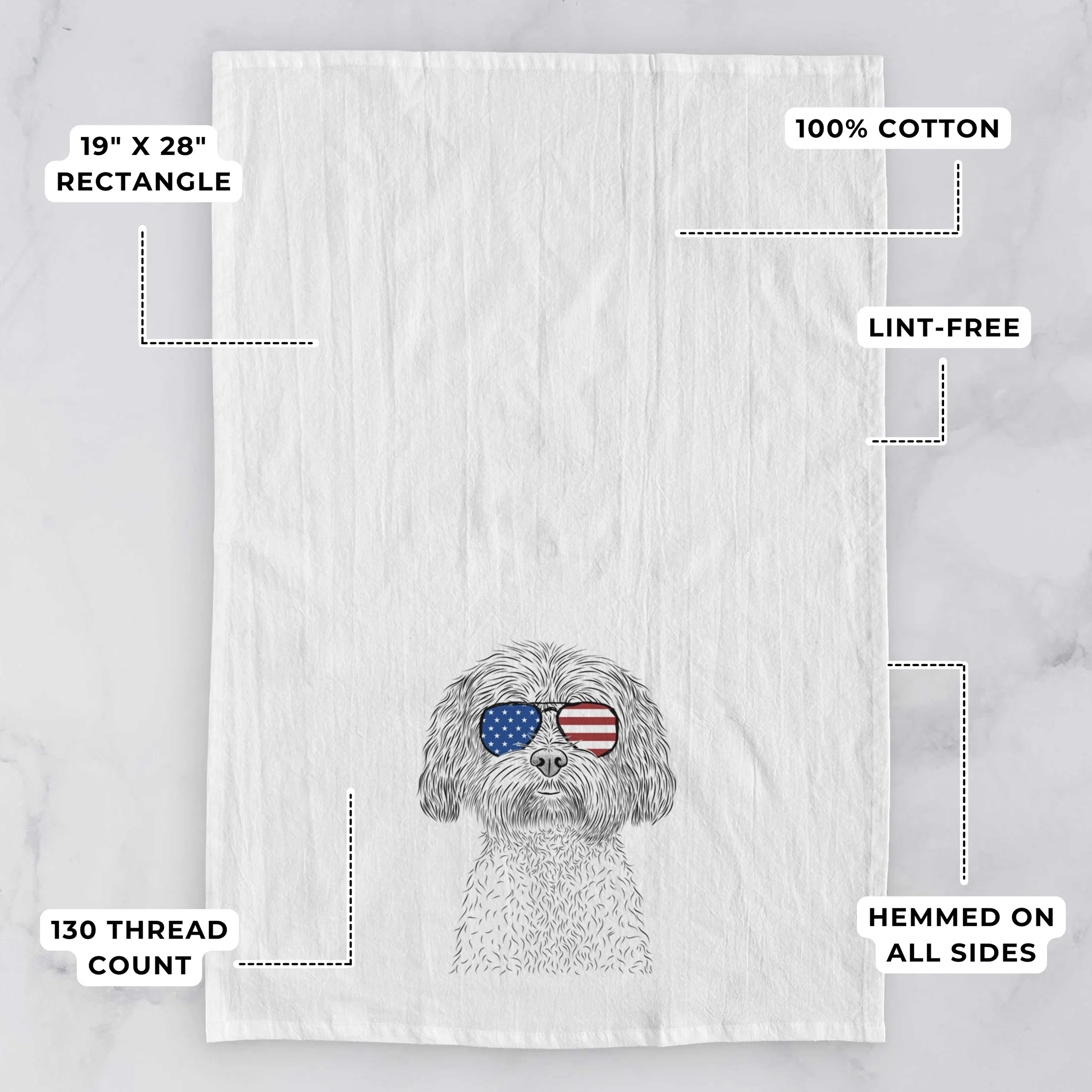 Lane the Lhasa Apso Tea Towel - Image 3