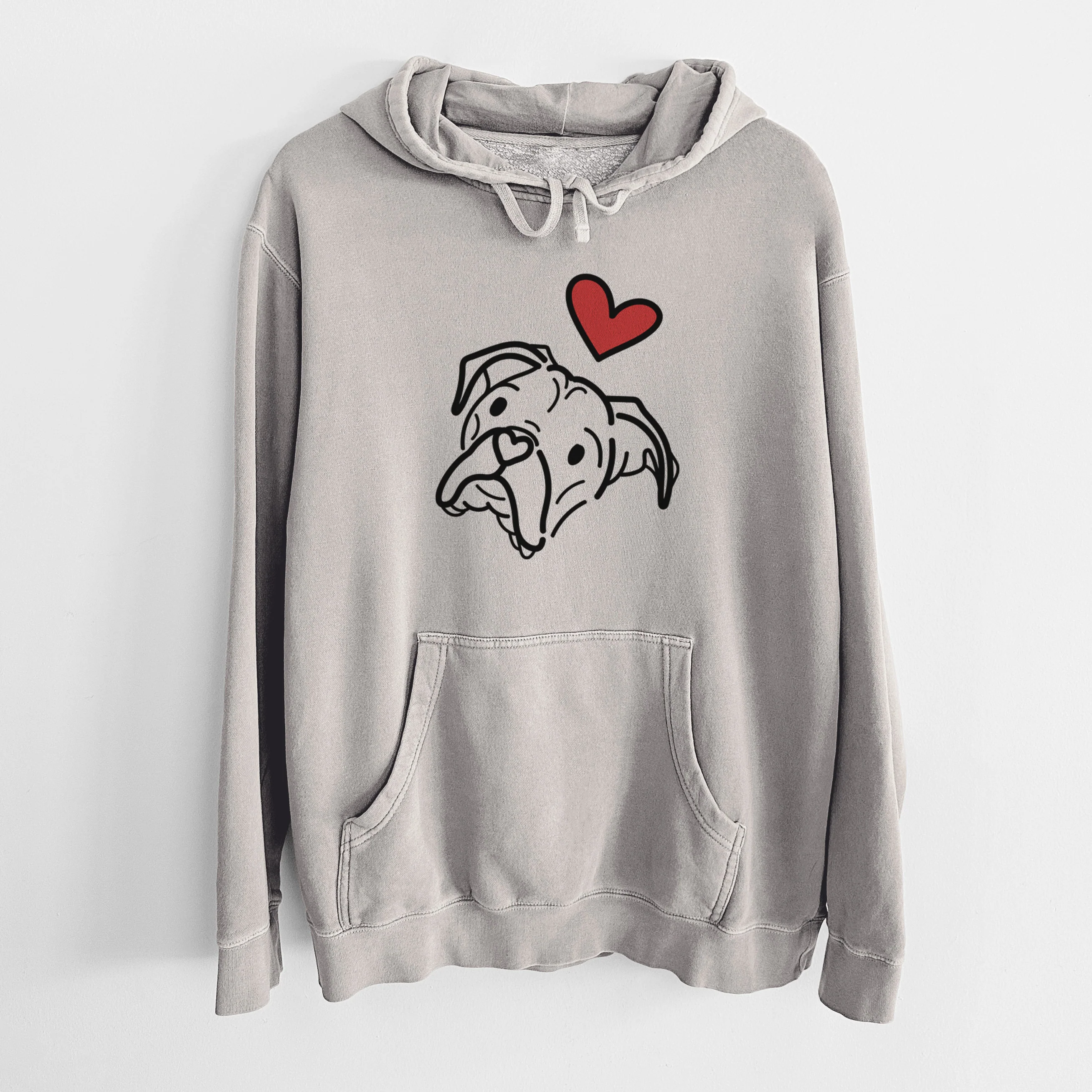 Love Always Boxer - Noodle - Unisex Pigment Dyed Hoodie - Image 5