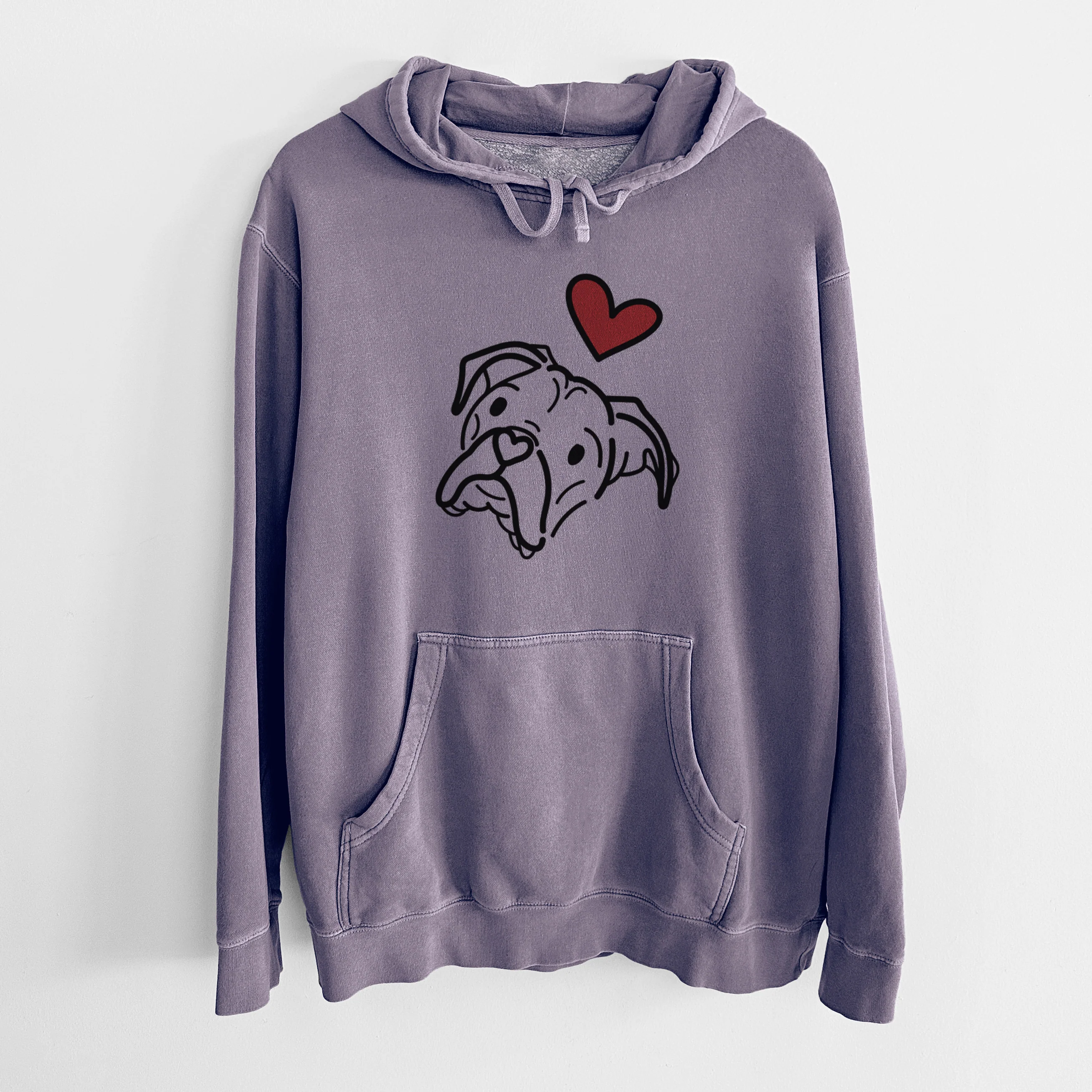 Love Always Boxer - Noodle - Unisex Pigment Dyed Hoodie - Image 9