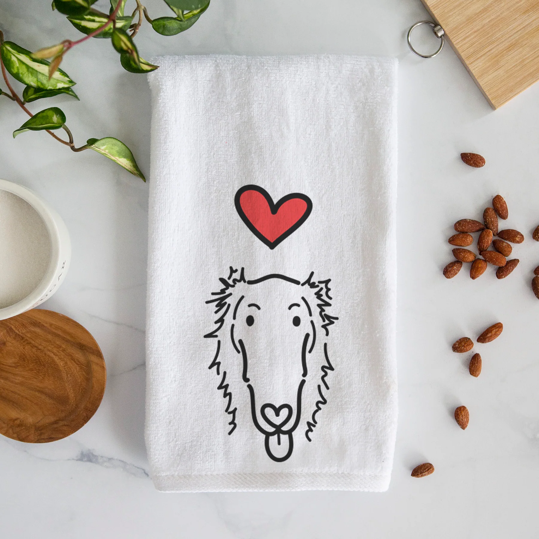 Love Always Borzoi - Opal - Decorative Hand Towel - Image 3