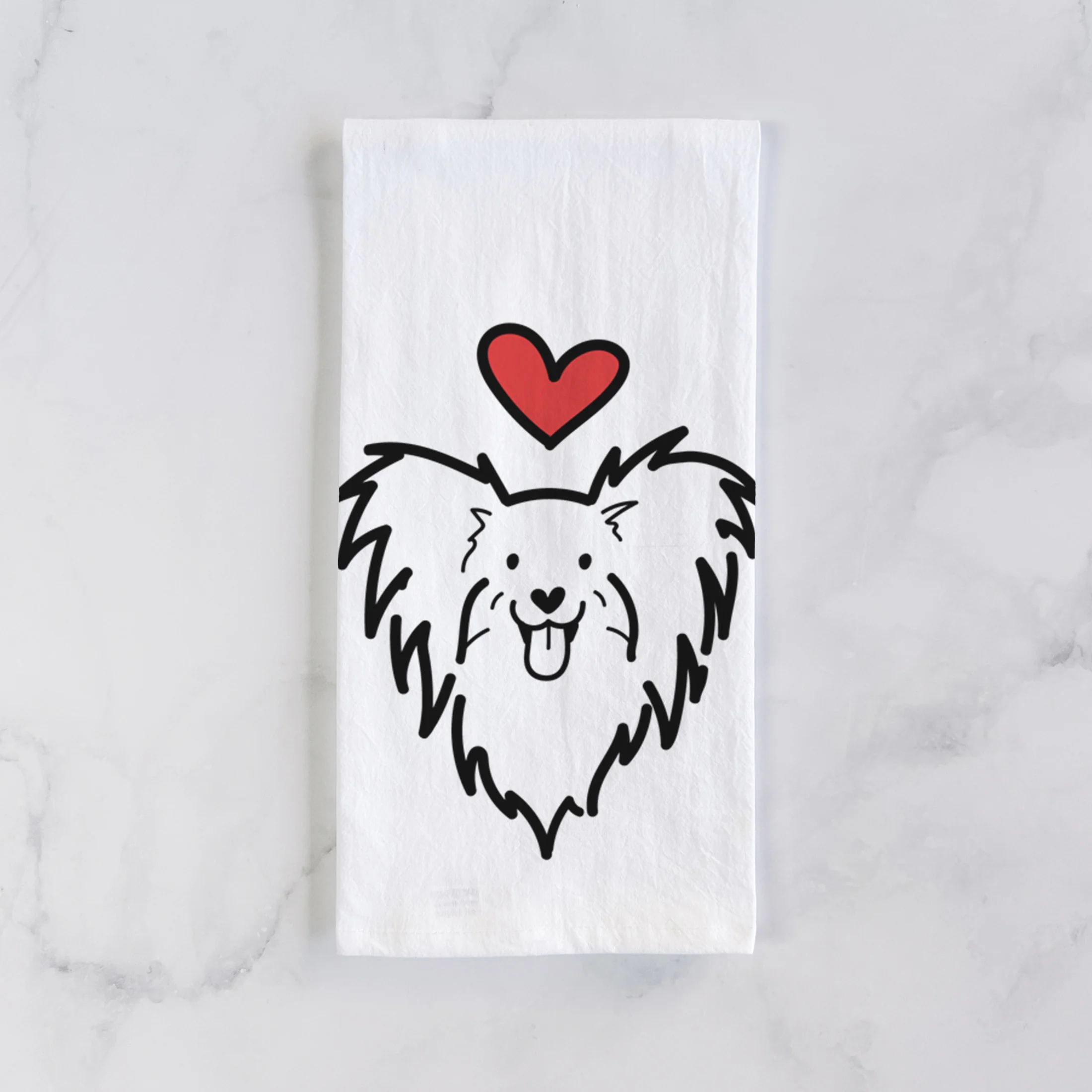 Love Always Papillon - Tea Towel - Image 2