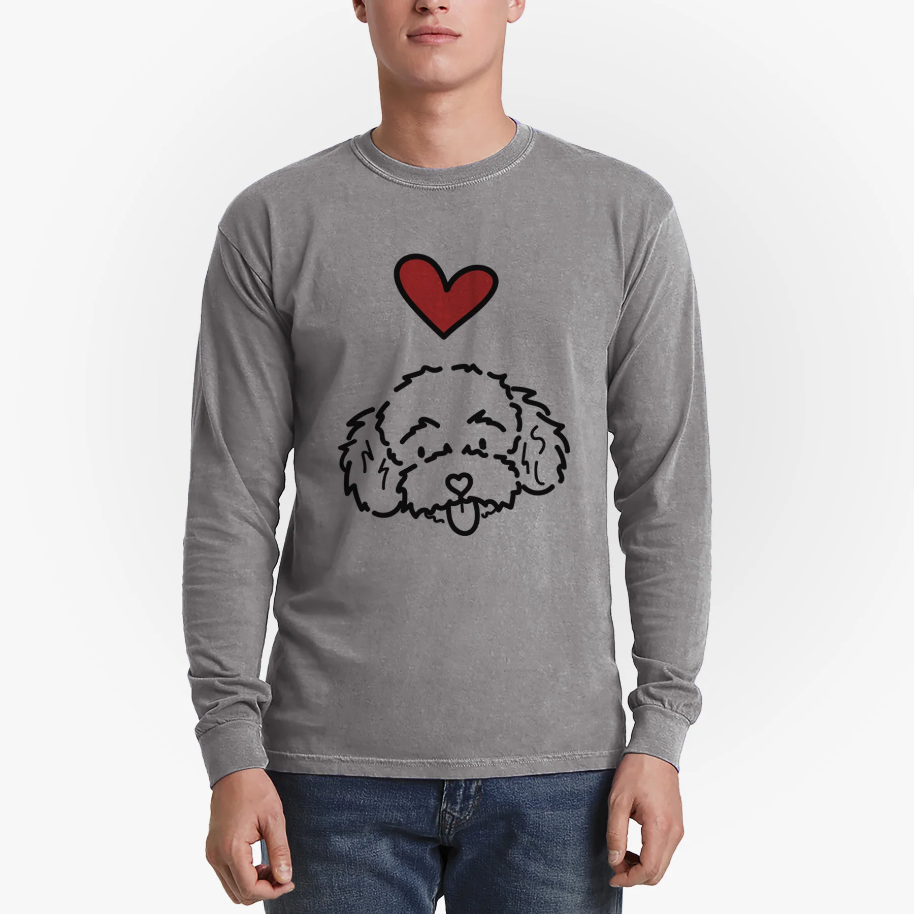 Love Always Toy Poodle - Ricci - Heavyweight 100% Cotton Long Sleeve - Image 4