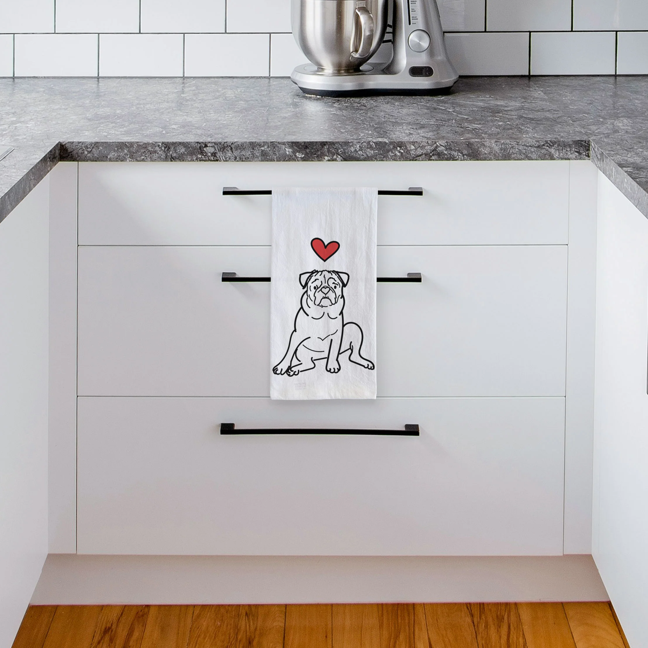 Love Always Pug - Rudy - Tea Towel - Image 4