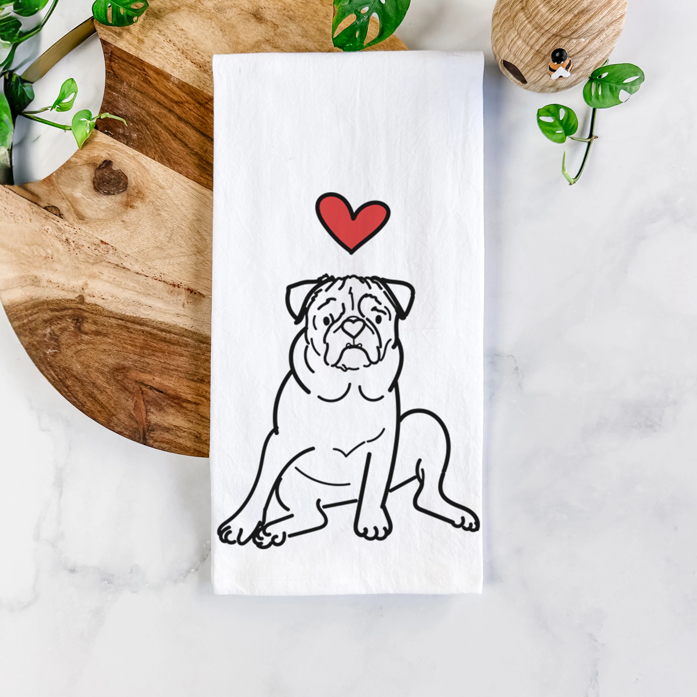 Love Always Pug - Rudy - Tea Towel - Image 5