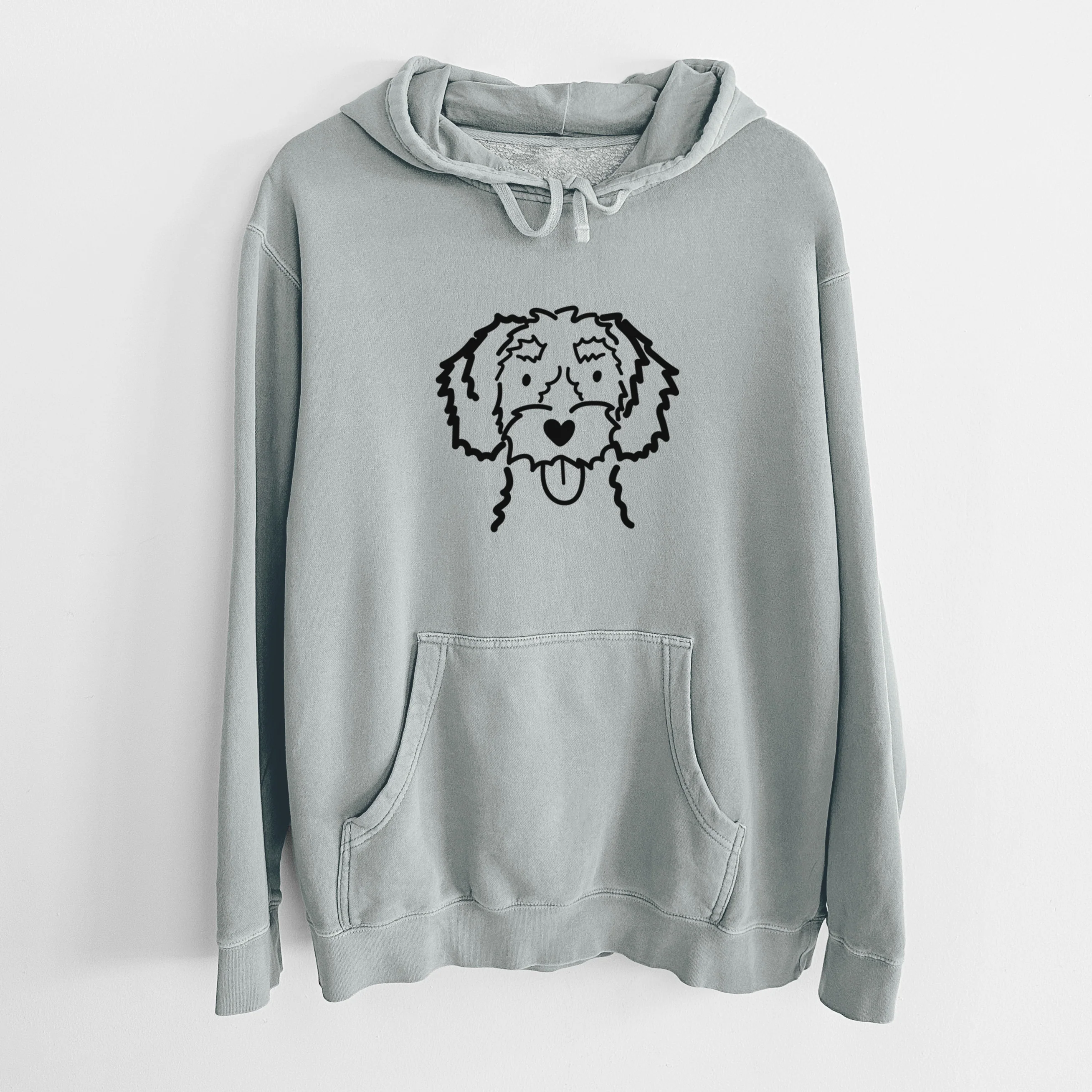 Love Always White Schnoodle - Unisex Pigment Dyed Hoodie - Image 14