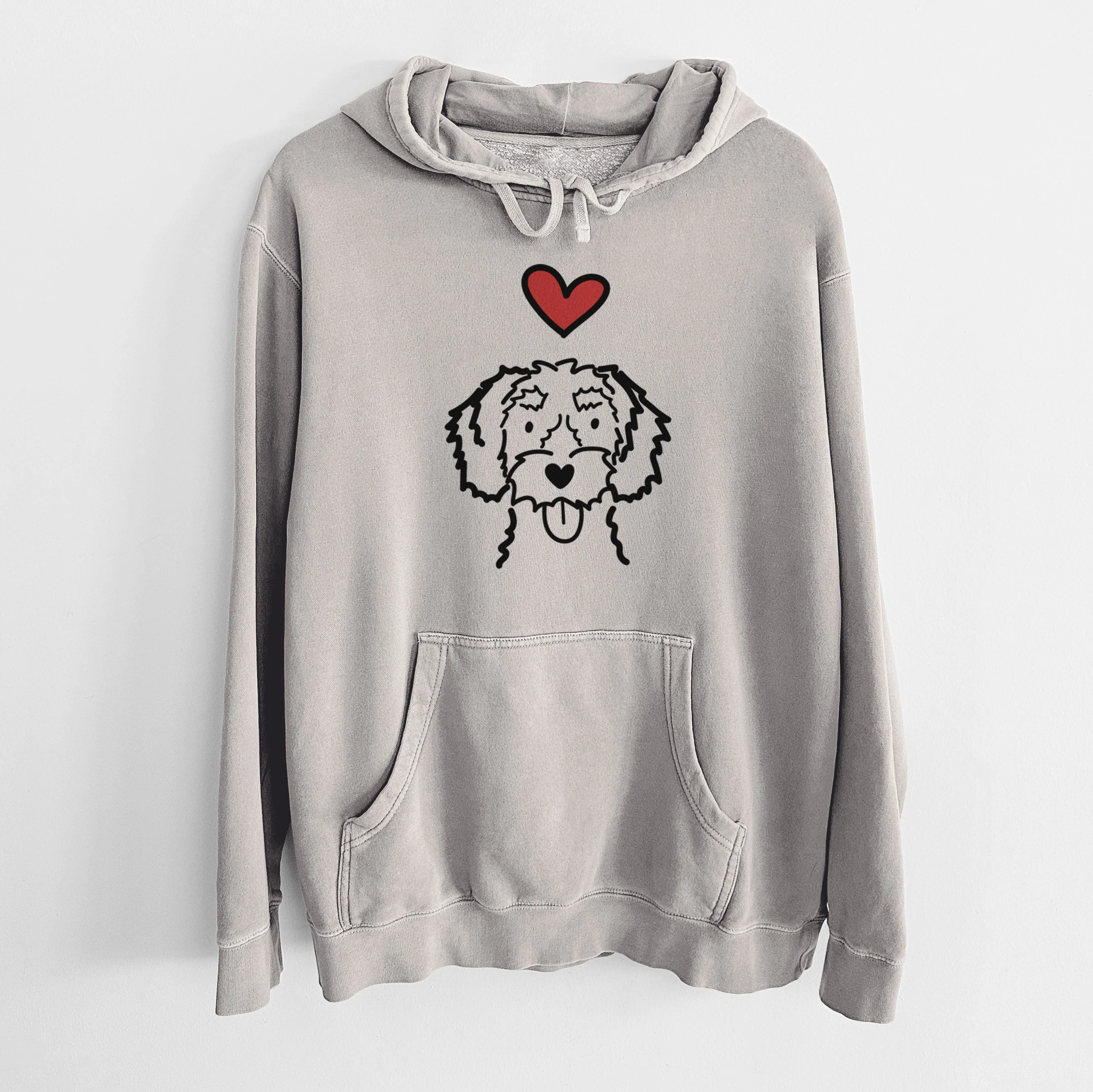 Love Always White Schnoodle - Unisex Pigment Dyed Hoodie - Image 5