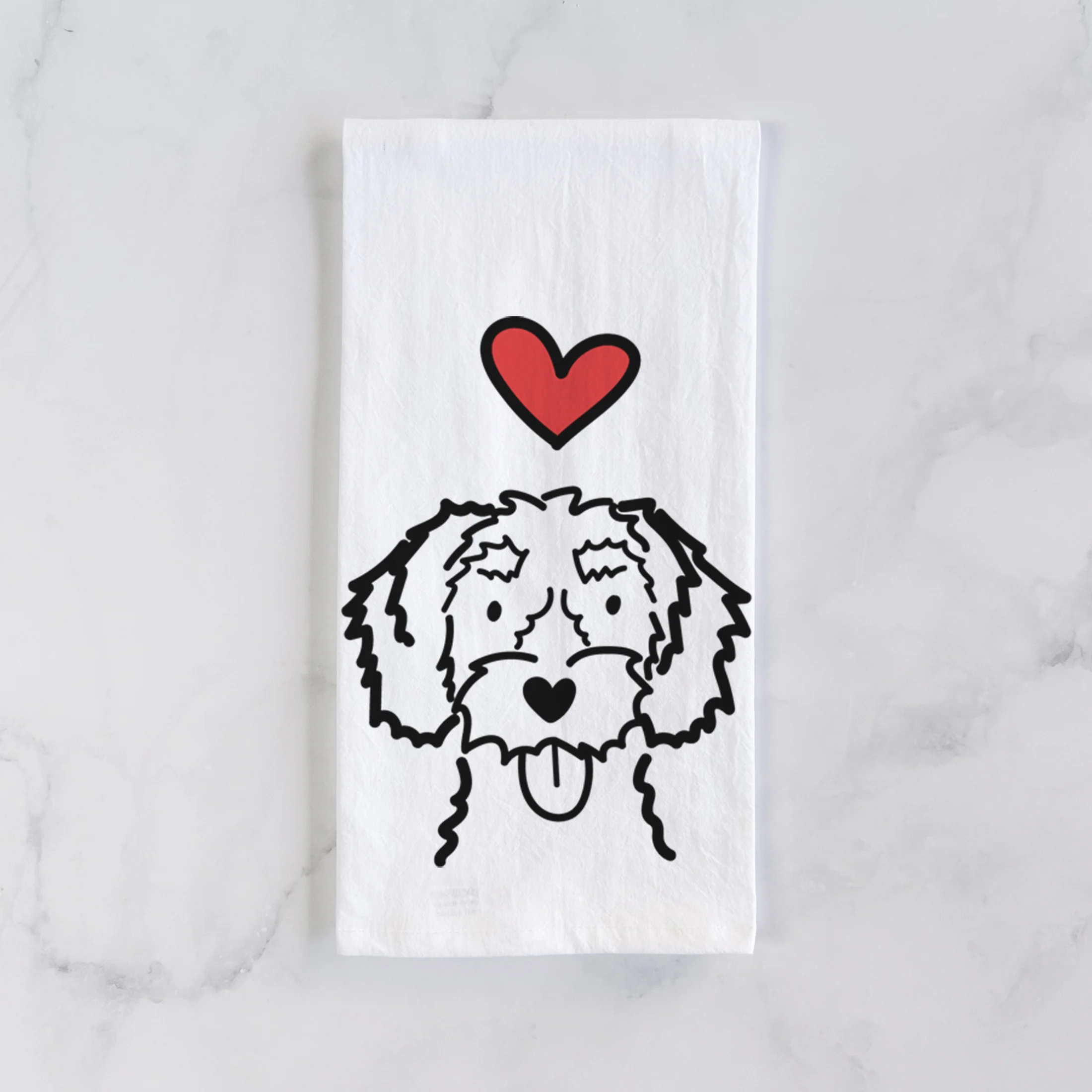 Love Always White Schnoodle - Tea Towel - Image 2