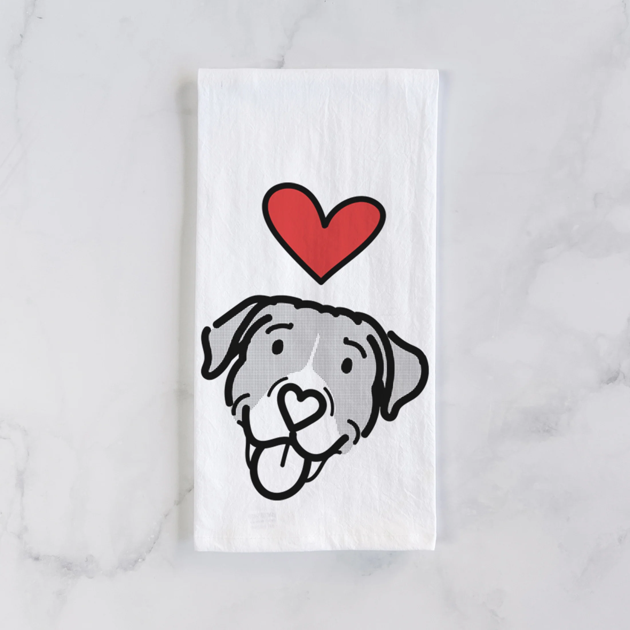 Love Always Pitbull Mix - Shadow - Tea Towel - Image 2