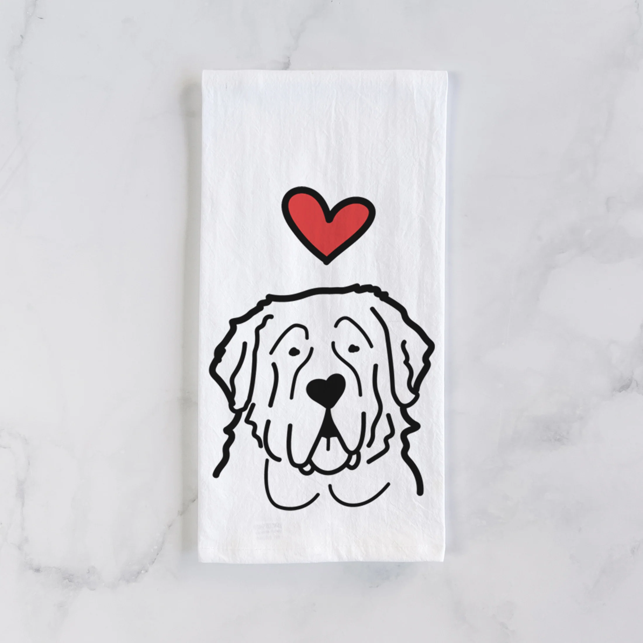 Love Always Saint Bernard - Tea Towel - Image 2