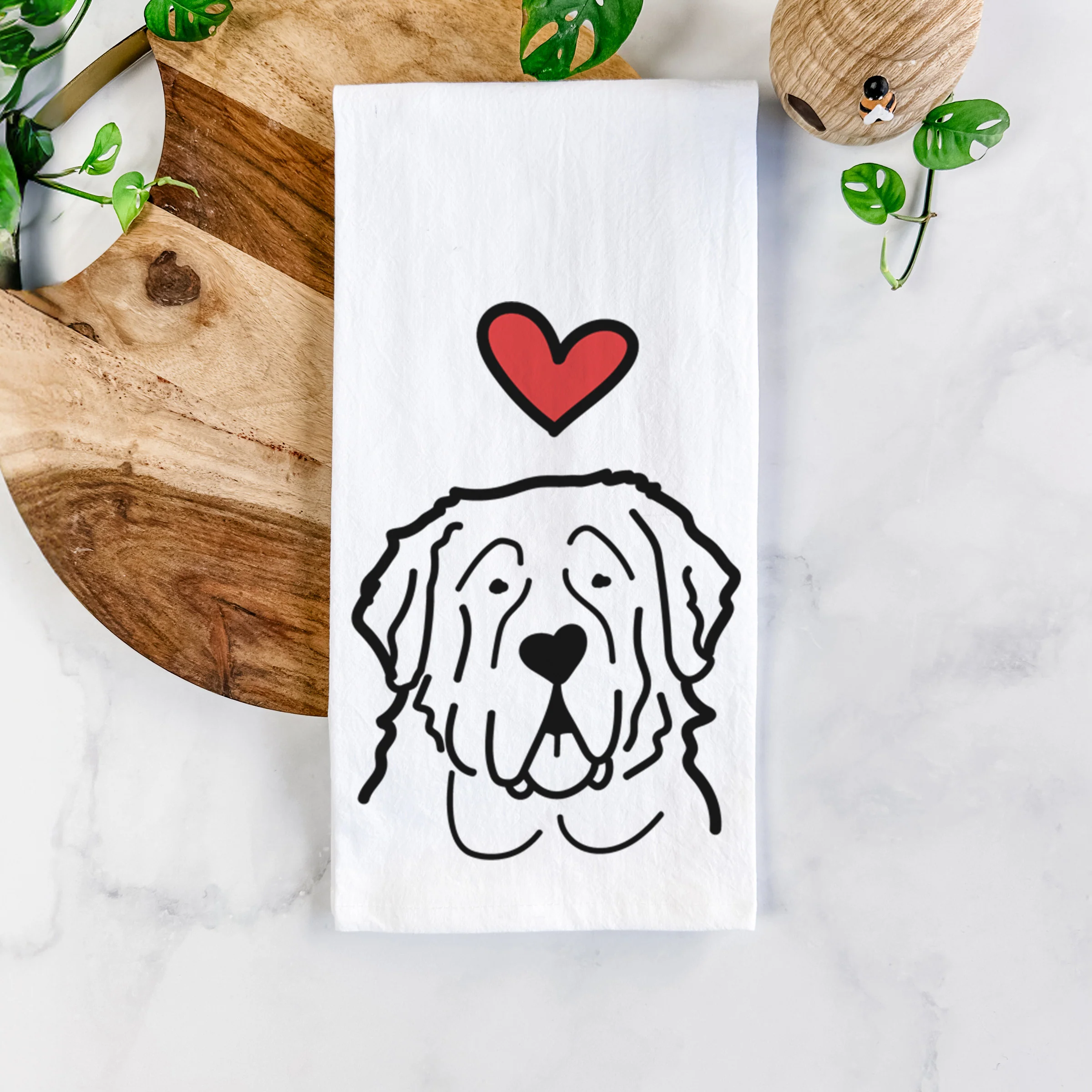 Love Always Saint Bernard - Tea Towel - Image 5