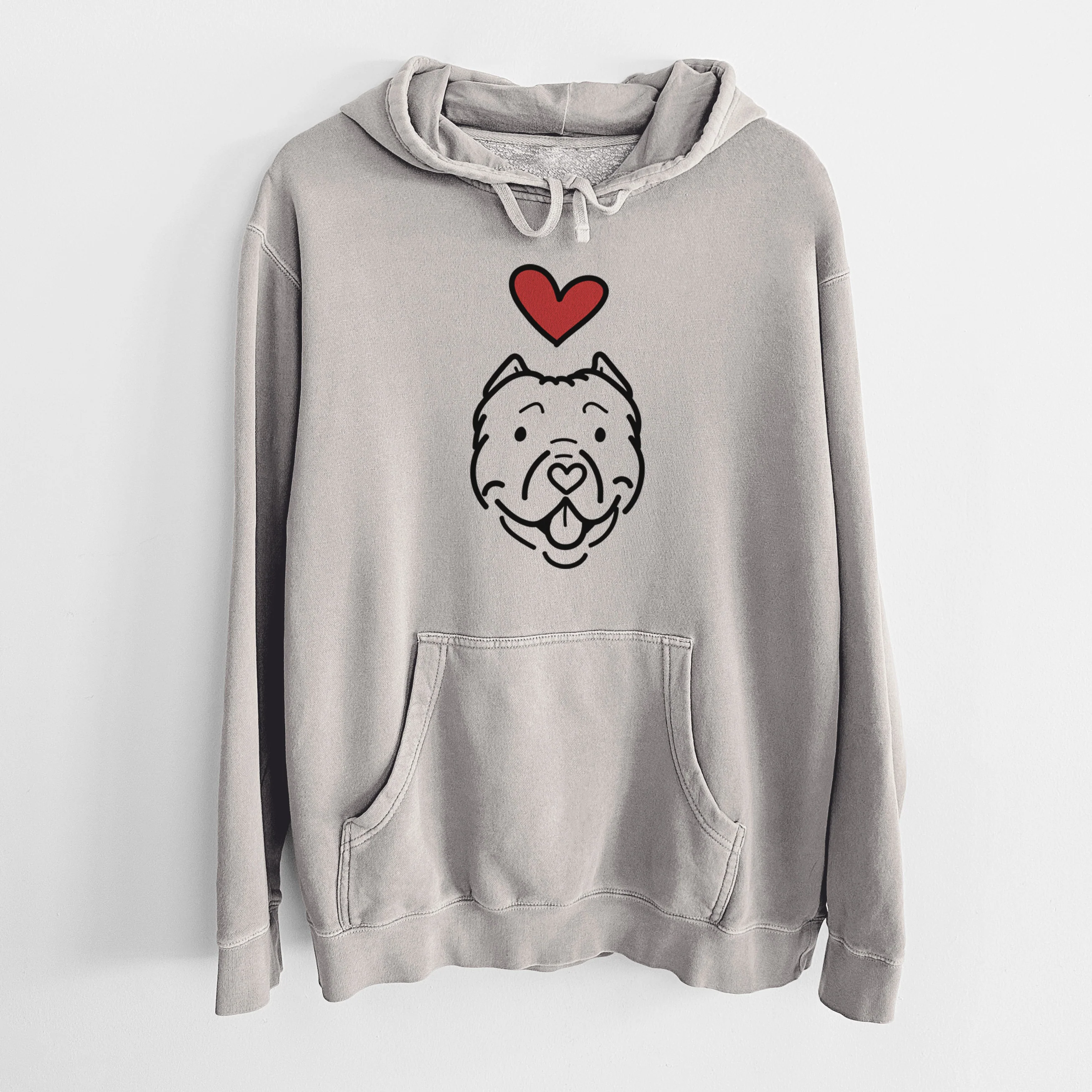 Love Always American Bully - Tank - Unisex Pigment Dyed Hoodie - Image 5