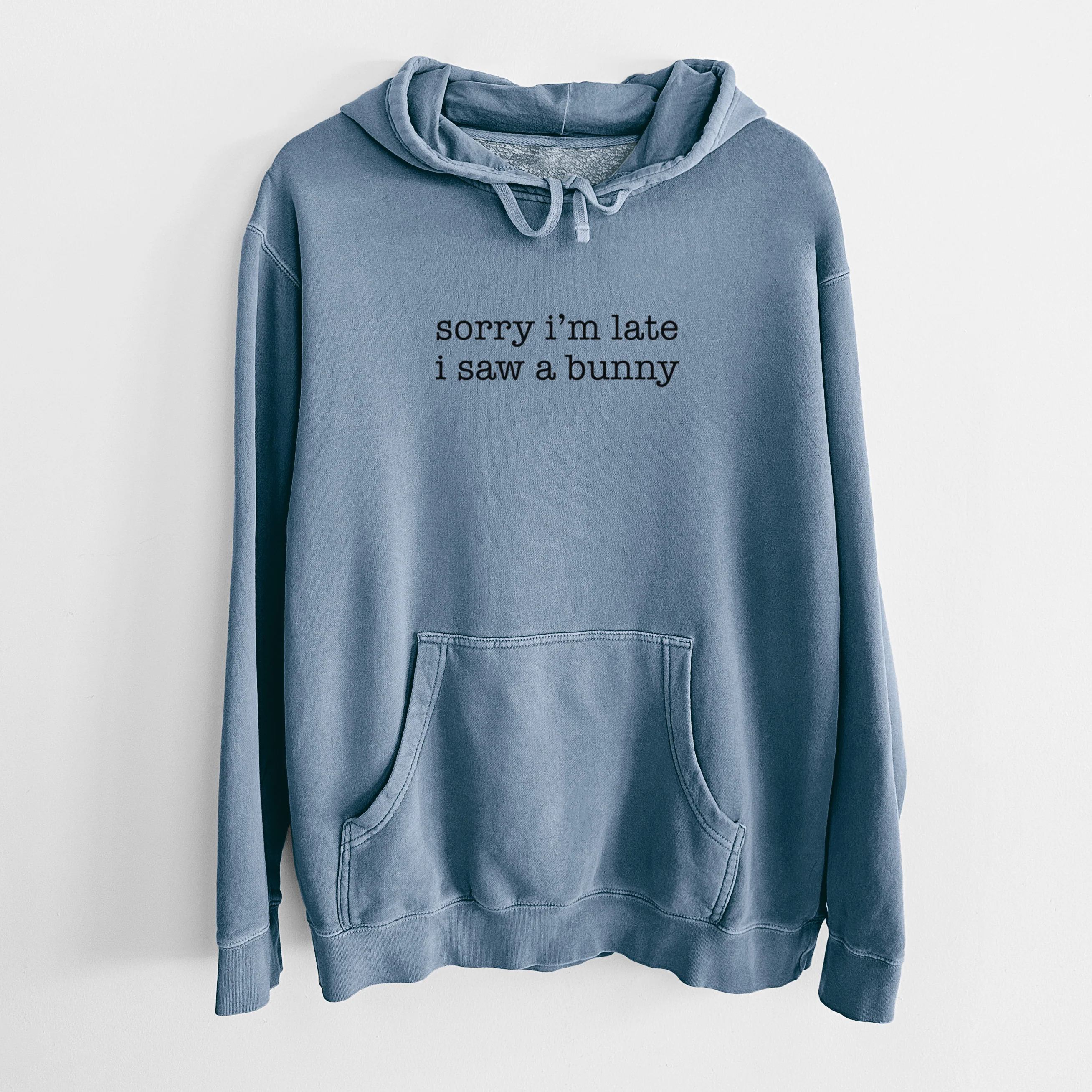 Sorry I'm Late I Saw a Bunny - Unisex Pigment Dyed Hoodie - Image 7