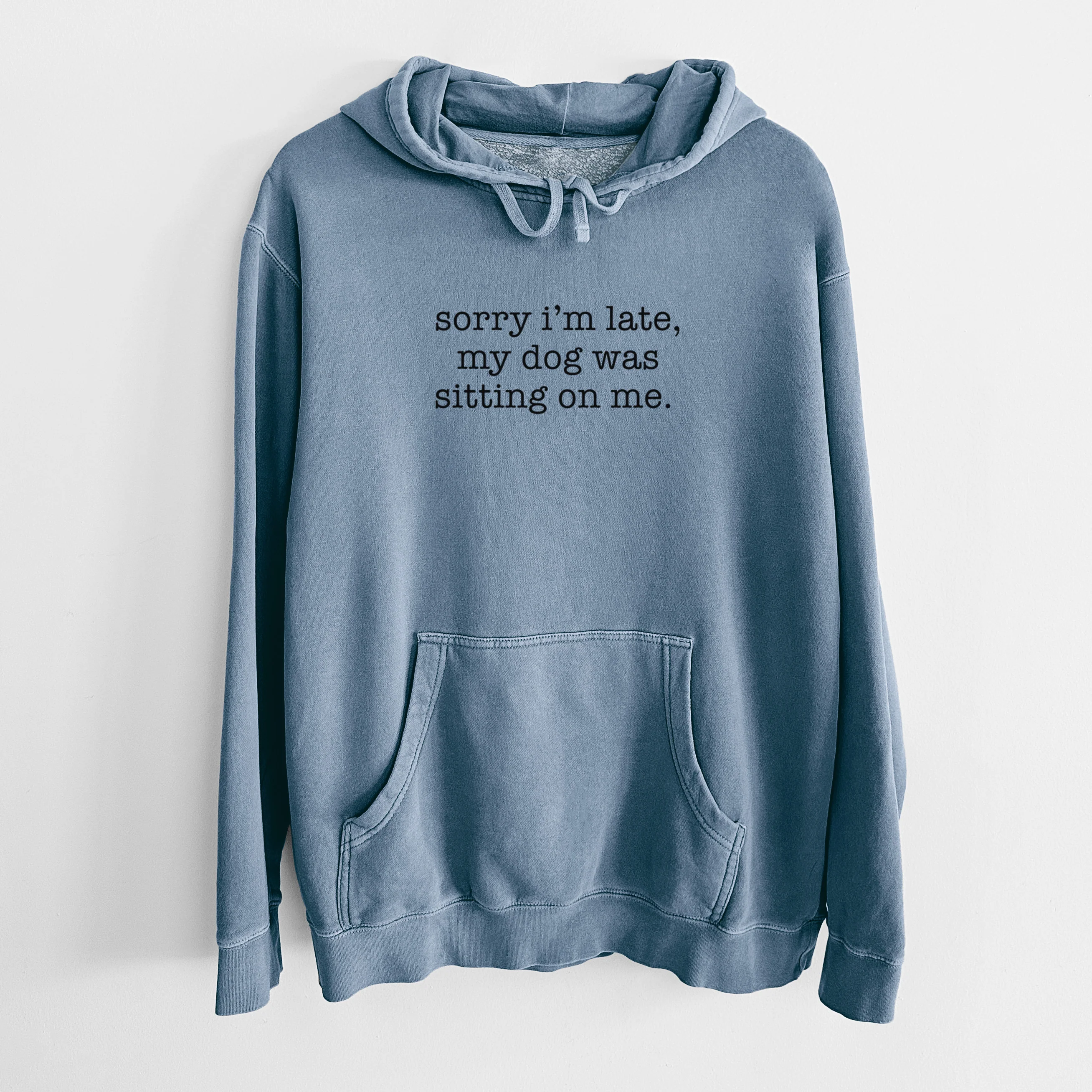 Sorry I'm Late, My Dog Was Sitting On Me. - Unisex Pigment Dyed Hoodie - Image 7