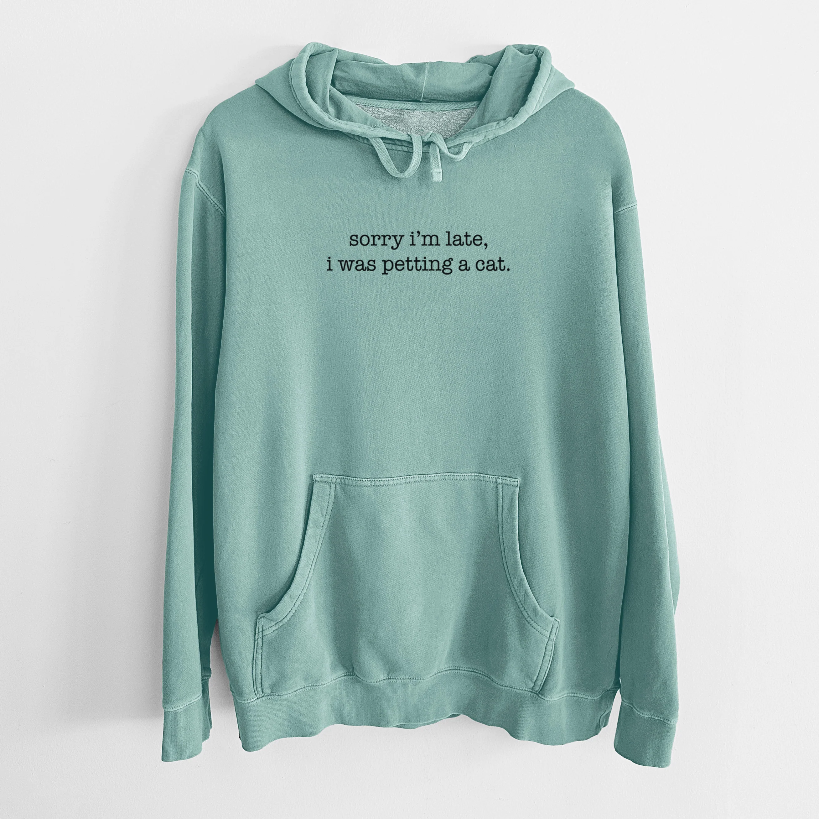 Sorry I'm Late I Was Petting a Cat - Unisex Pigment Dyed Hoodie - Image 10