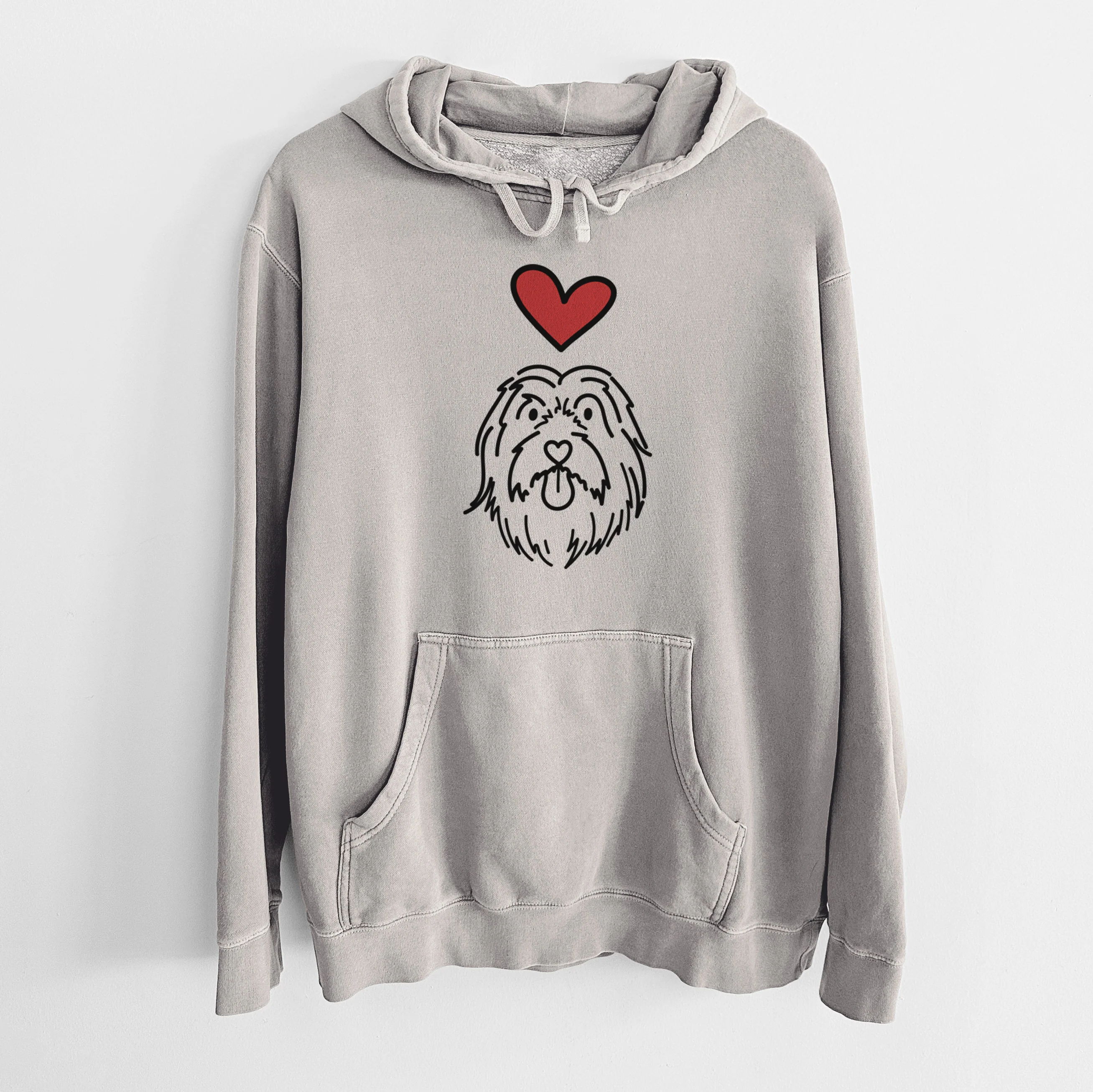 Love Always Bearded Collie - Tucker - Unisex Pigment Dyed Hoodie - Image 5