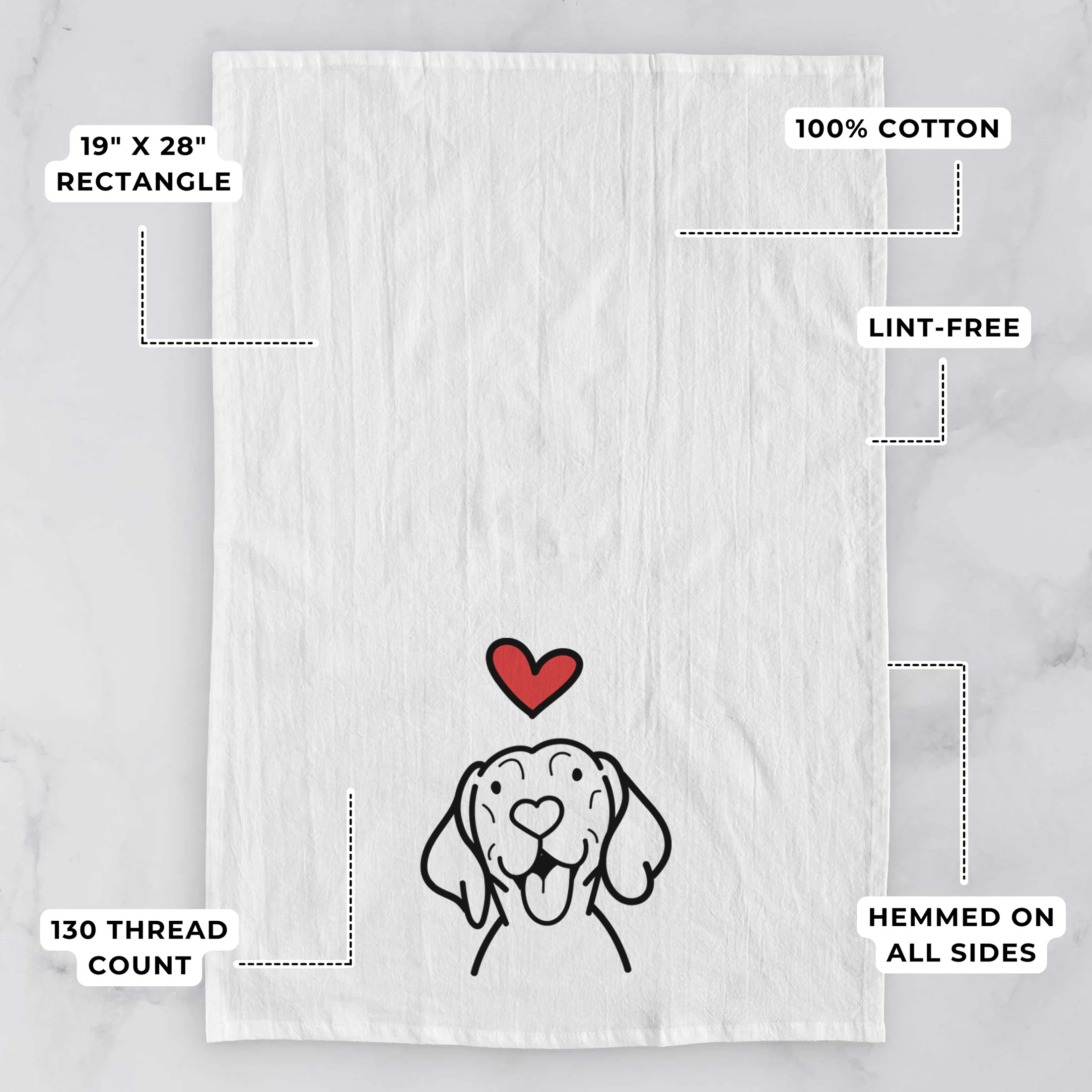 Love Always Vizsla - Tea Towel - Image 3