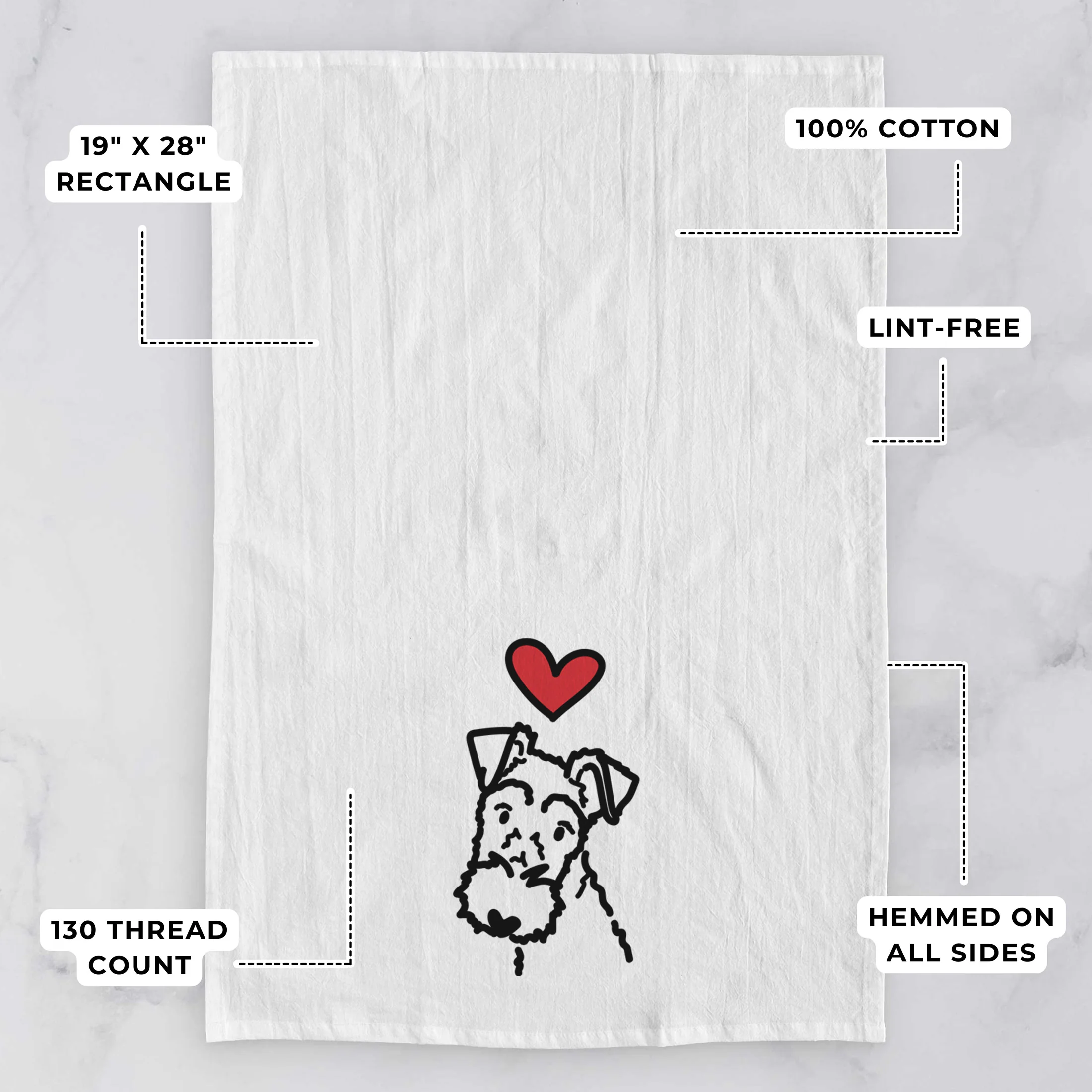 Love Always Wire Fox Terrier - Tea Towel - Image 3
