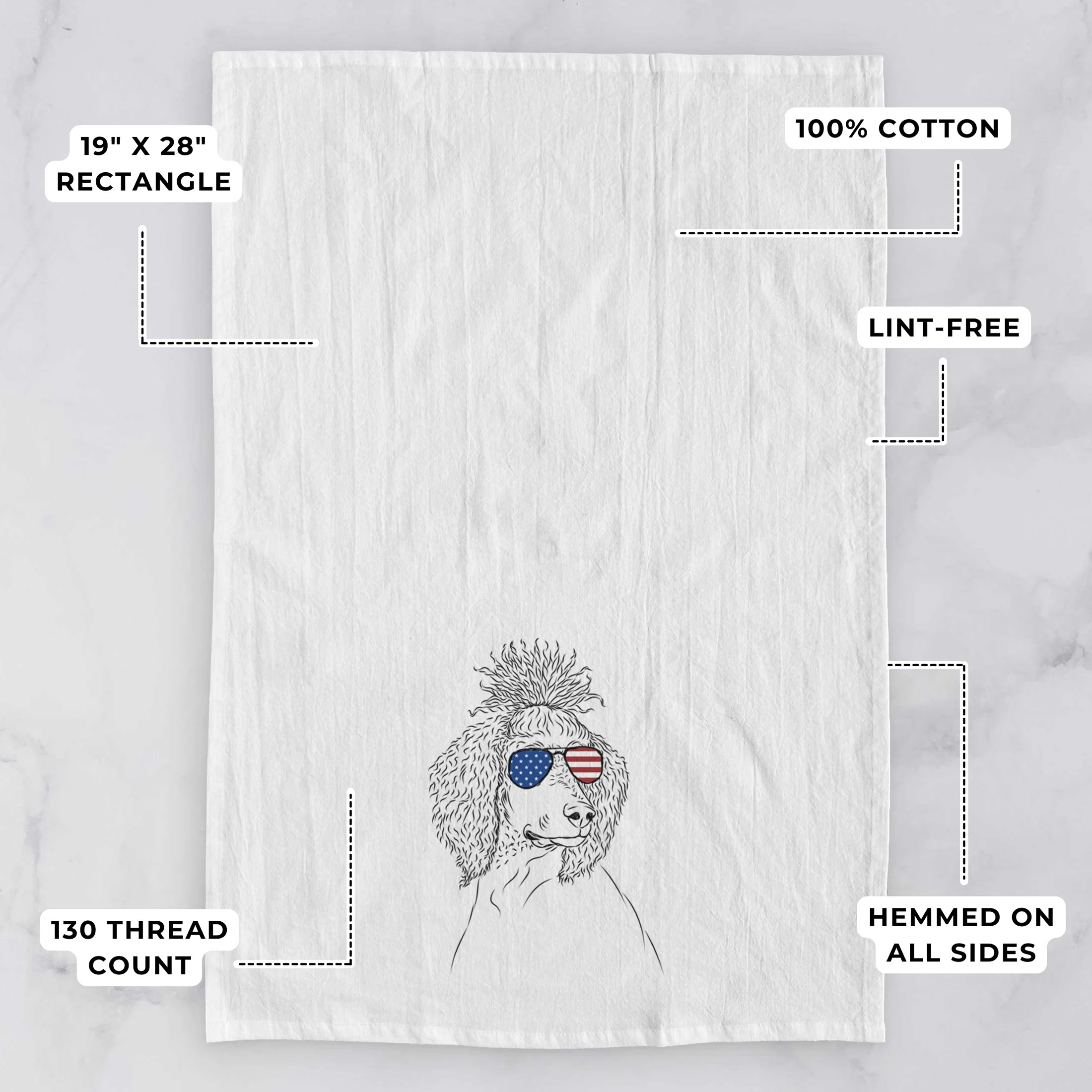 Leo the Poodle Tea Towel - Image 3