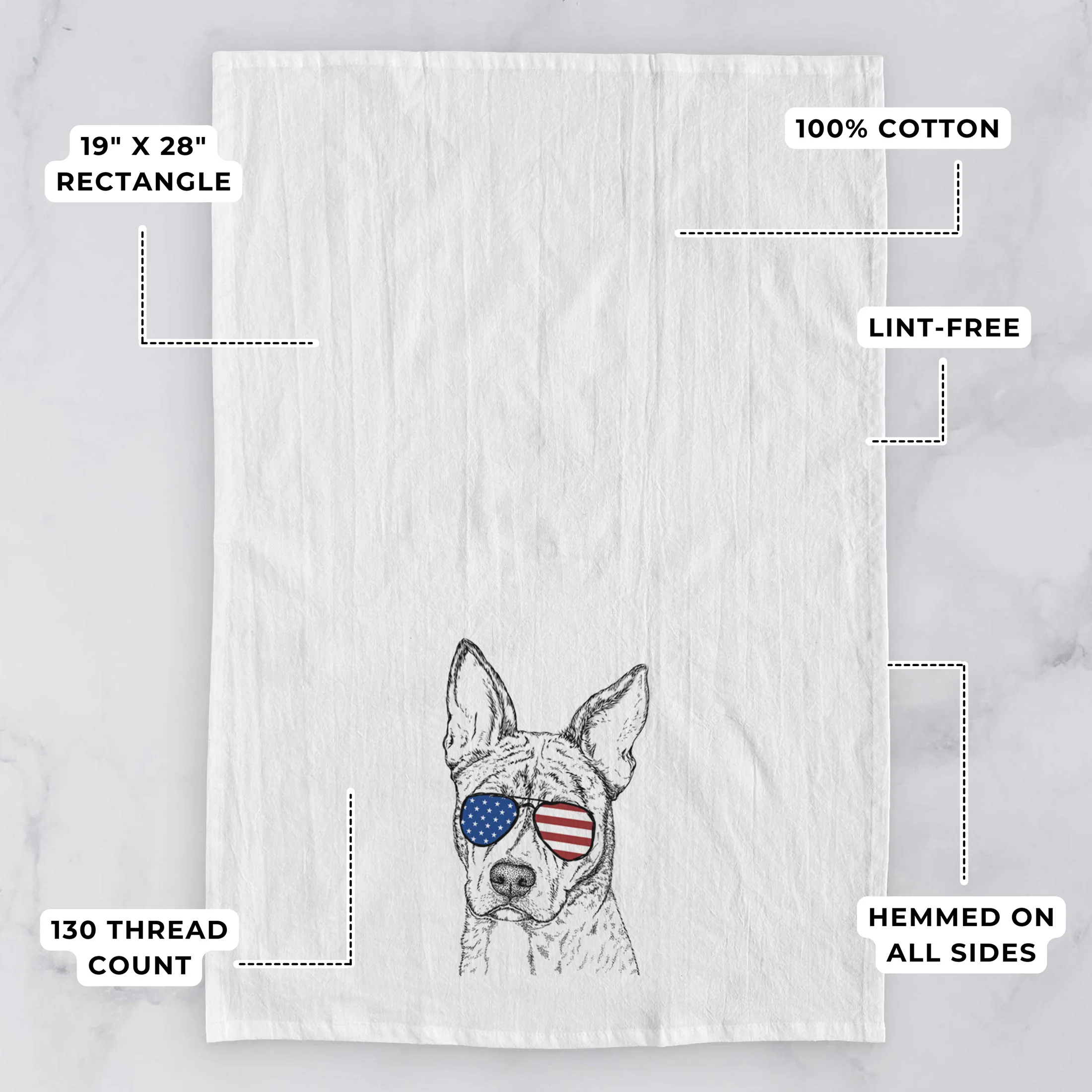 Leo the Ibizan Hound Bull Mastiff Mix Tea Towel - Image 3