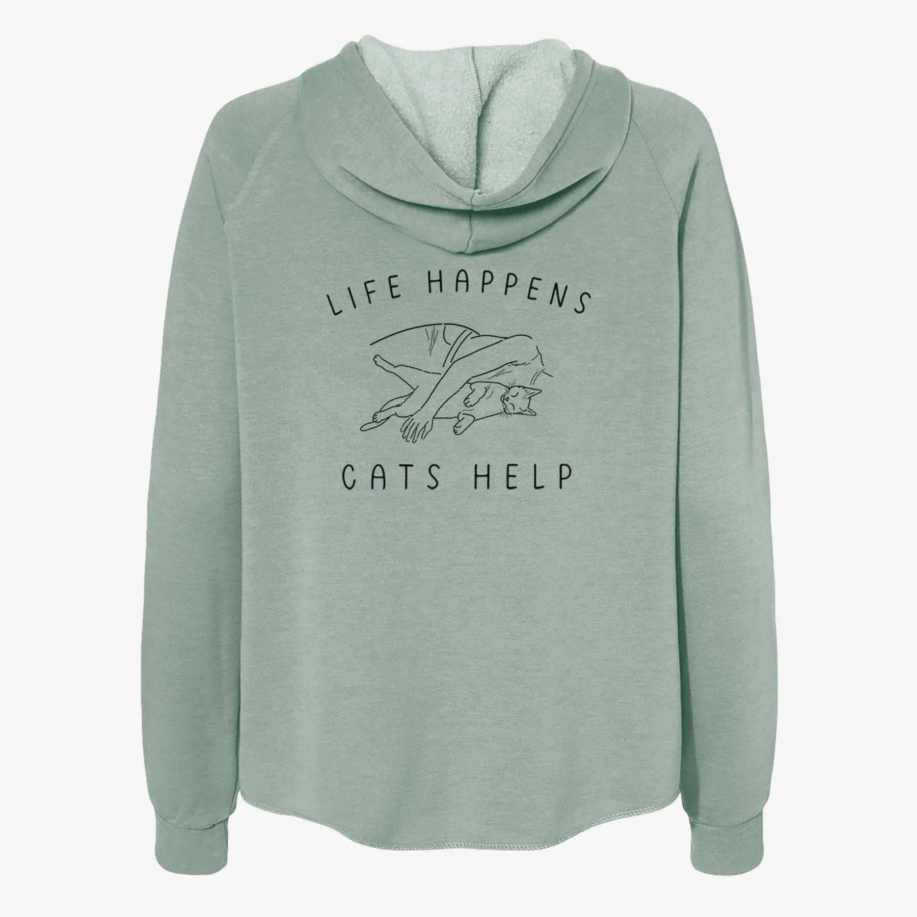 Life Happens Cats Help - Shorthair Cat - Women's Cali Wave Zip-Up Sweatshirt - Image 4