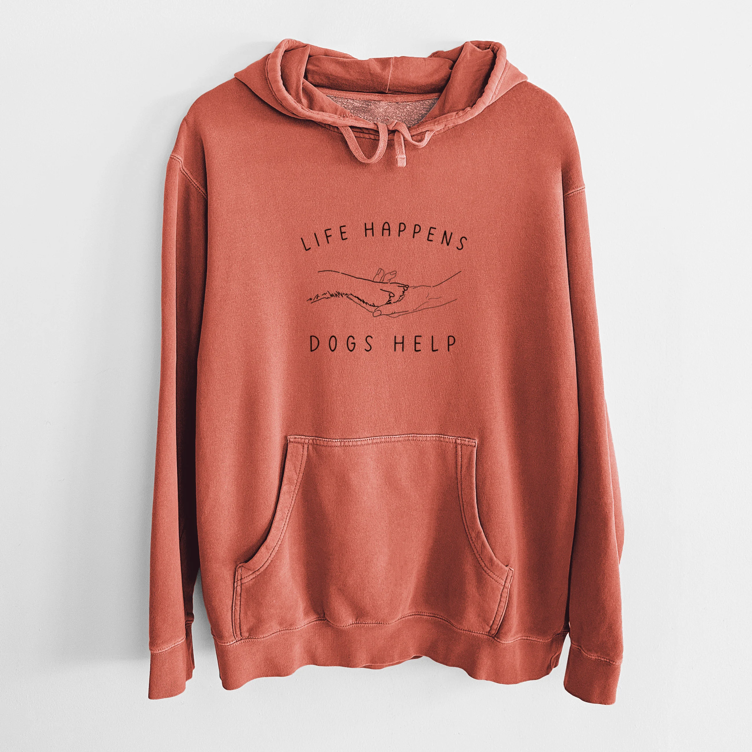 Life Happens Dogs Help - Paw - Unisex Pigment Dyed Hoodie - Image 10