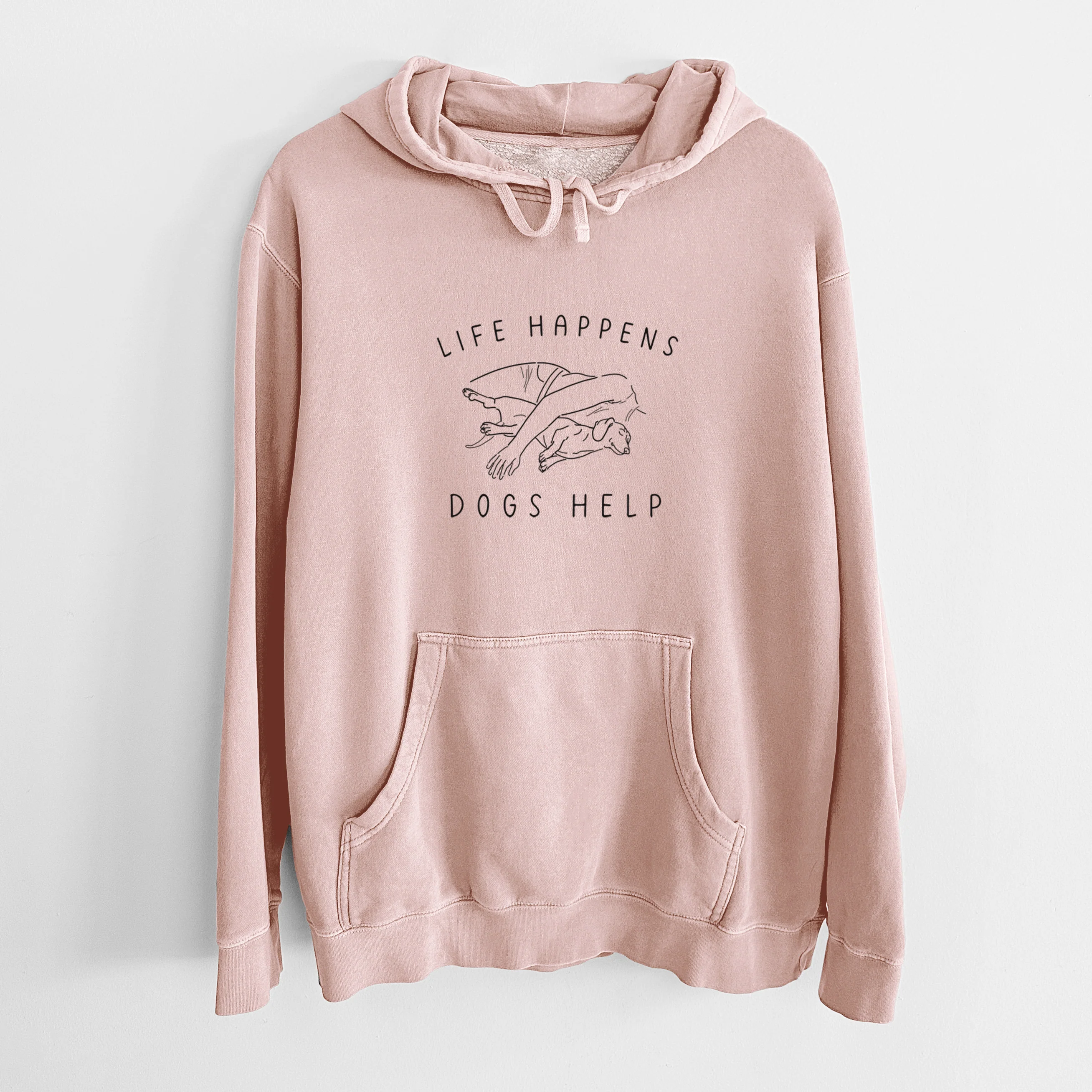 Life Happens Dogs Help - Dachshund - Unisex Pigment Dyed Hoodie - Image 7