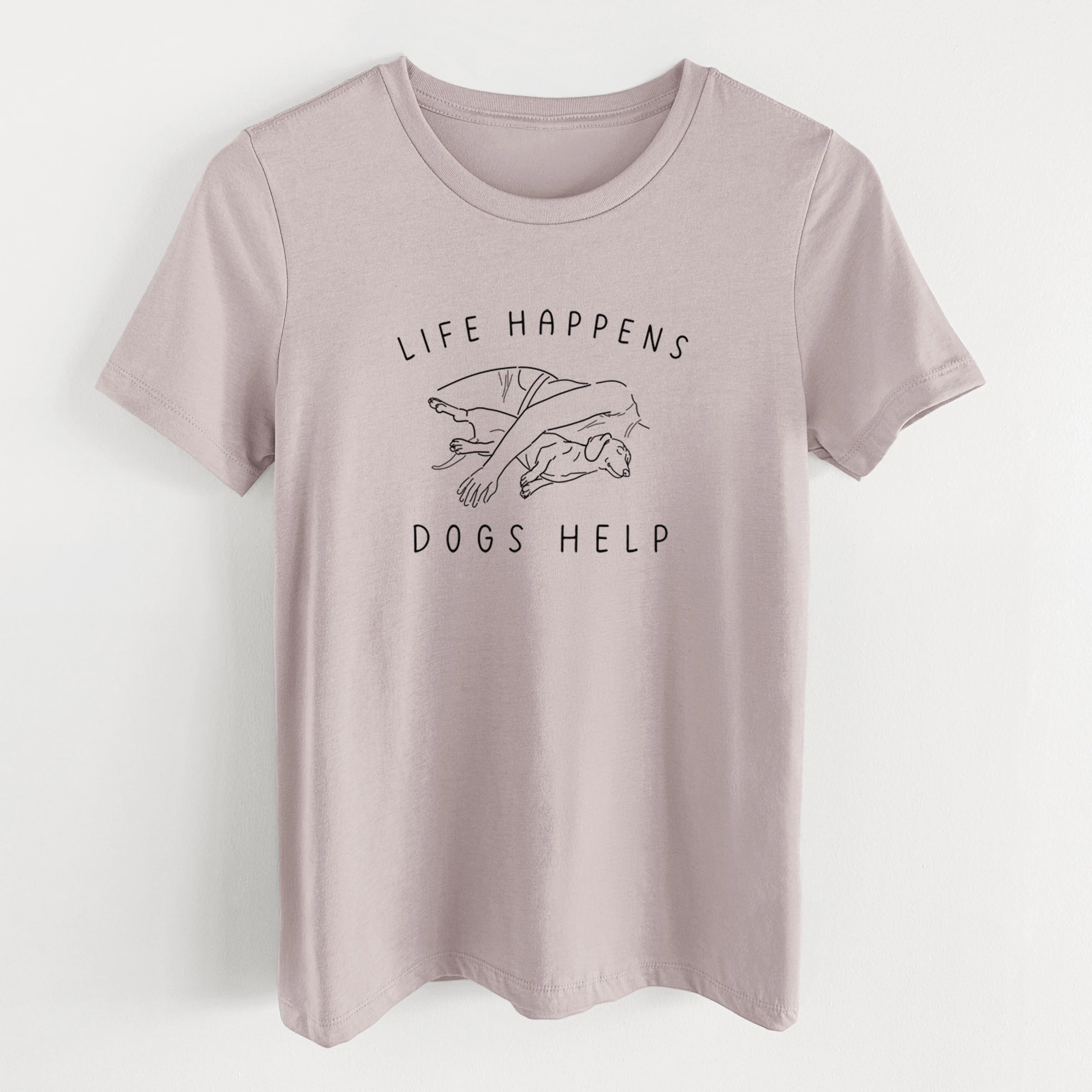 Life Happens Dogs Help - Dachshund - Women's Lightweight Relaxed Fit 100% Cotton Crewneck - Image 15