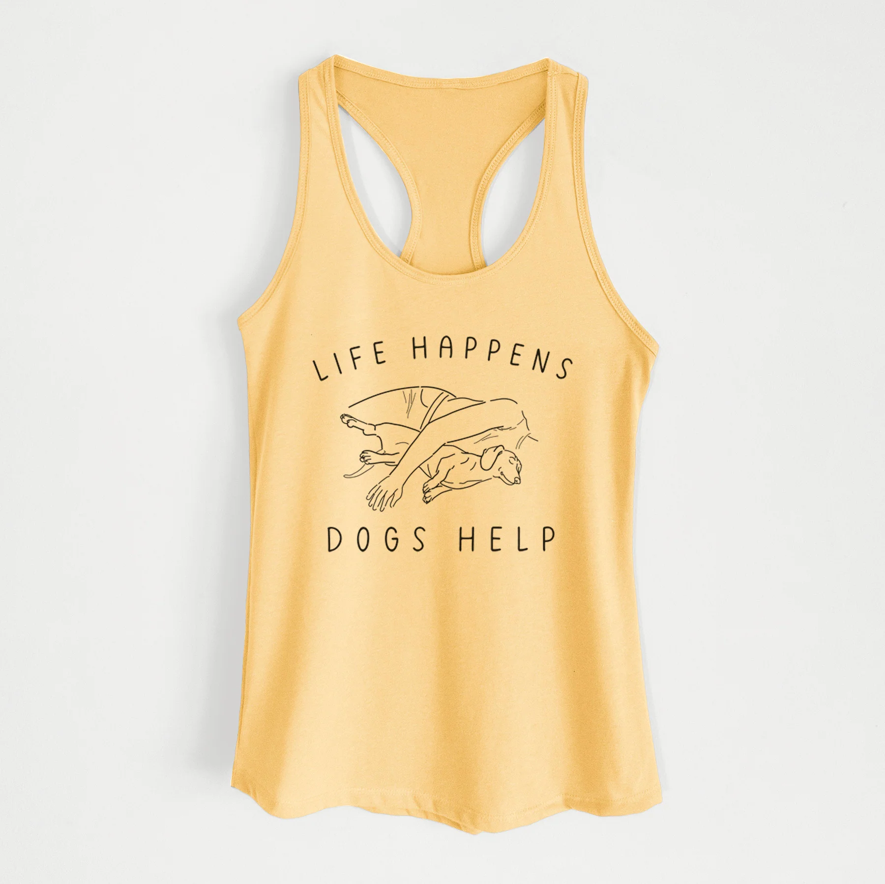 Life Happens Dogs Help - Dachshund - Women's Racerback Tanktop - Image 3