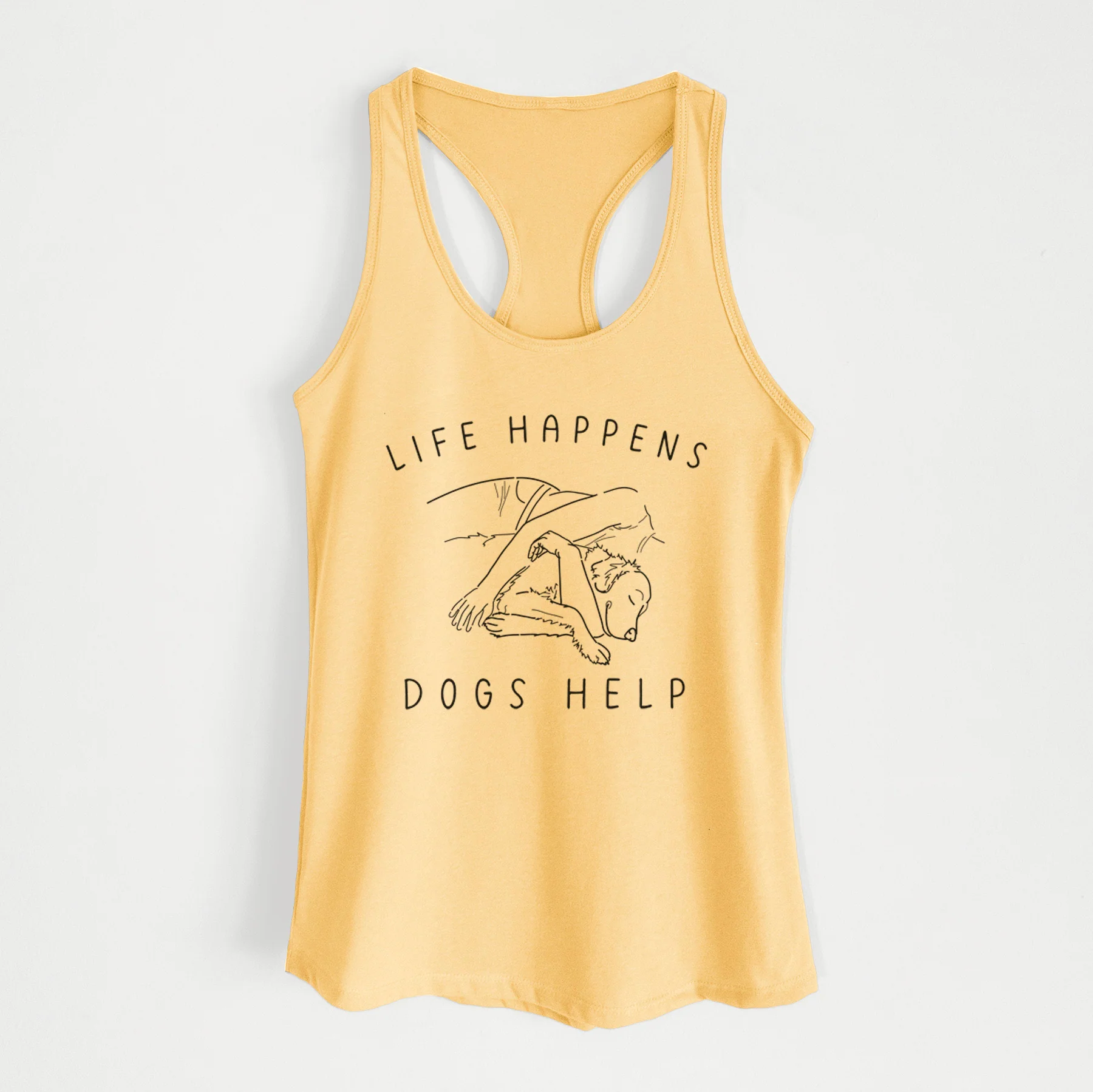 Life Happens Dogs Help - Golden Retriever - Women's Racerback Tanktop - Image 3