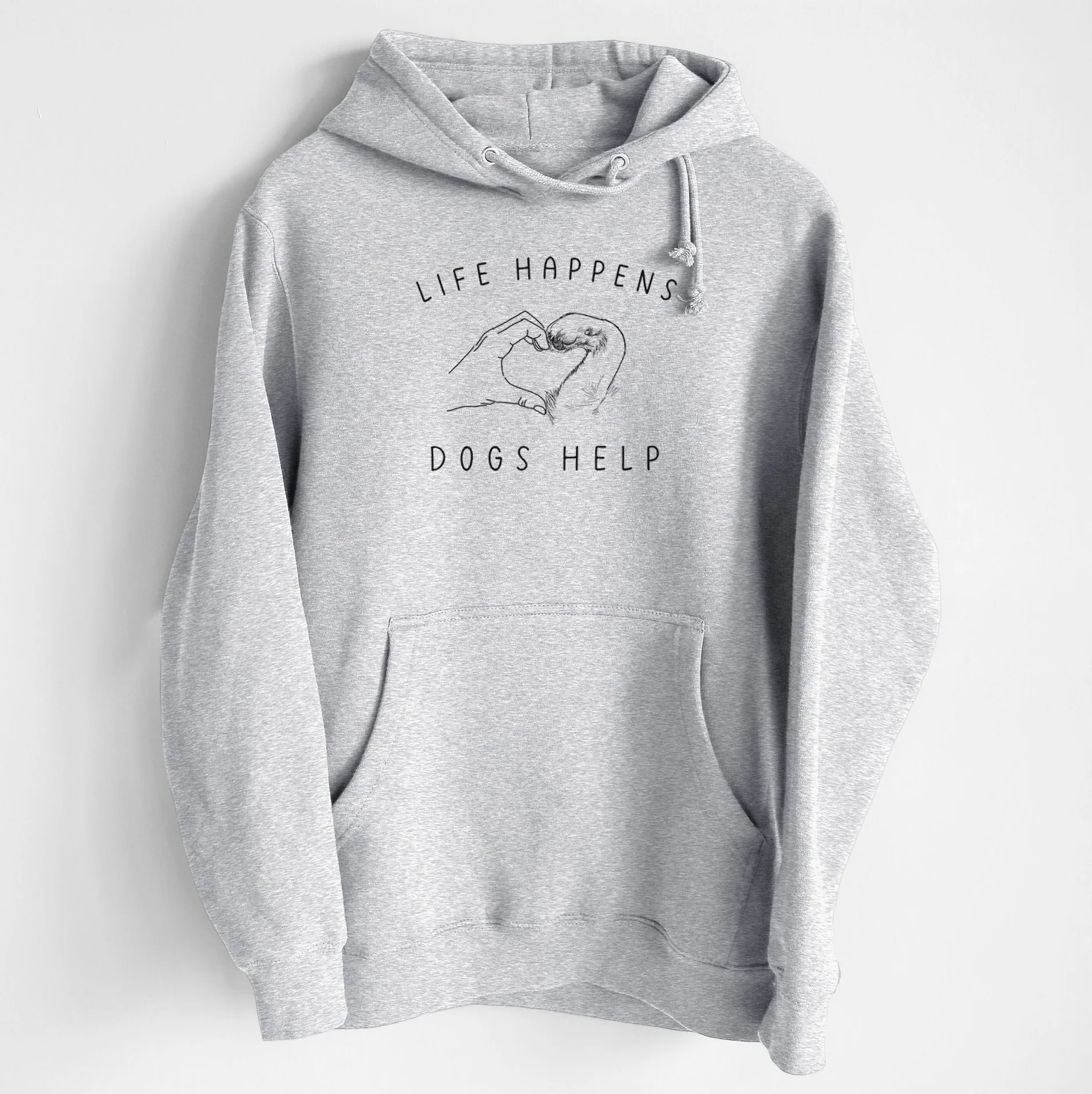 Life Happens Dogs Help - Paw Hand Heart - Heavyweight Fleece Hoodie - Image 6