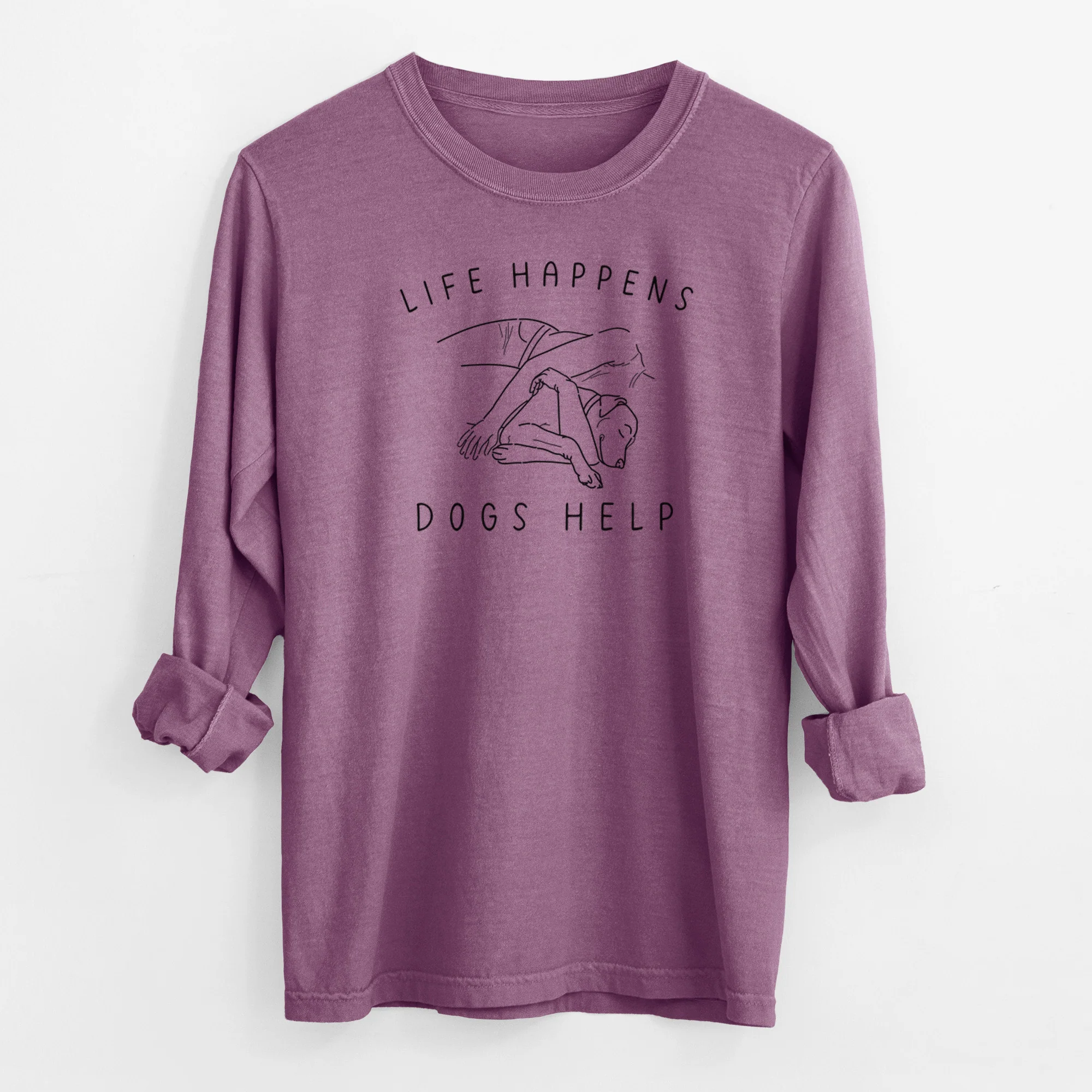 Life Happens Dogs Help - Labrador - Men's Heavyweight 100% Cotton Long Sleeve - Image 10