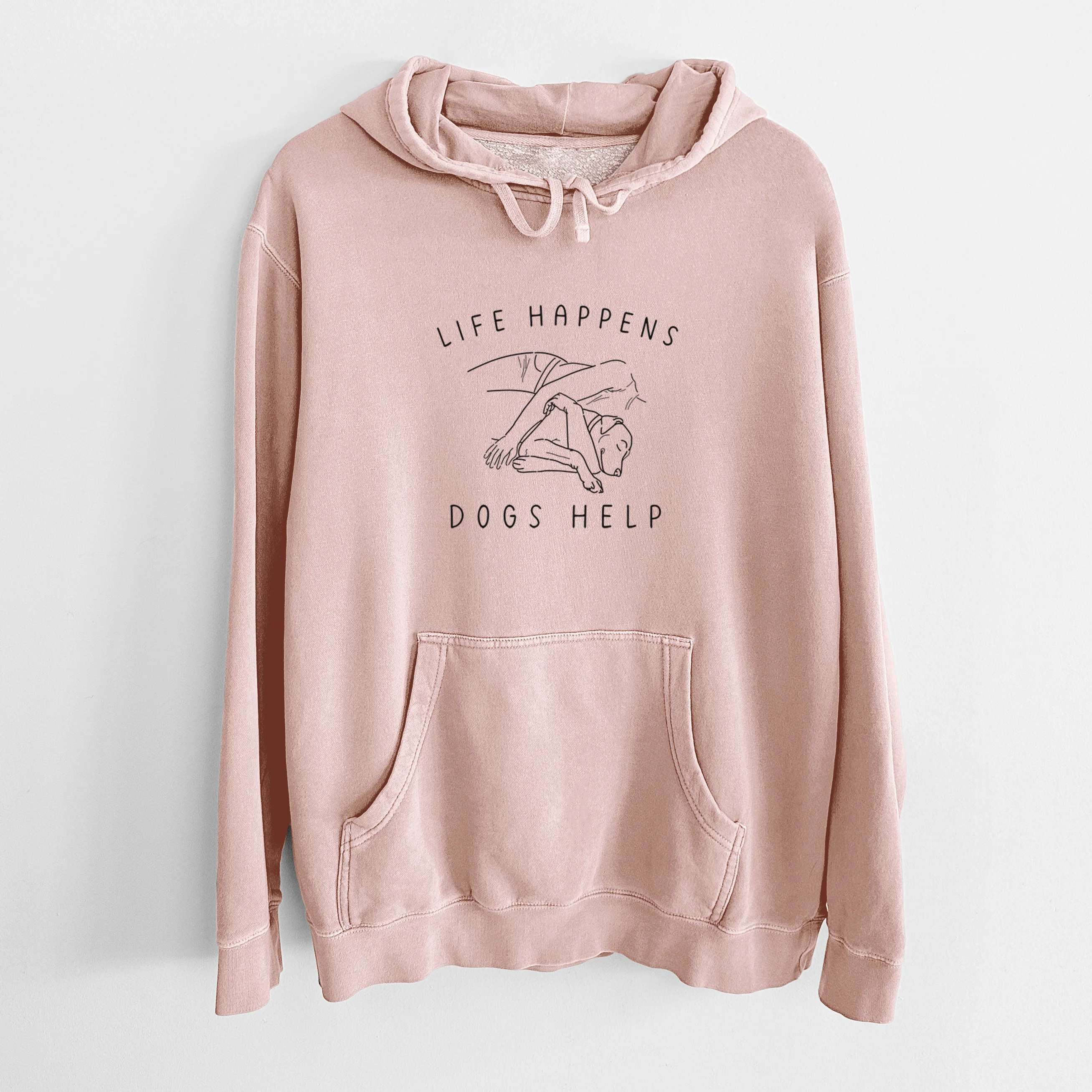 Life Happens Dogs Help - Labrador - Unisex Pigment Dyed Hoodie - Image 7