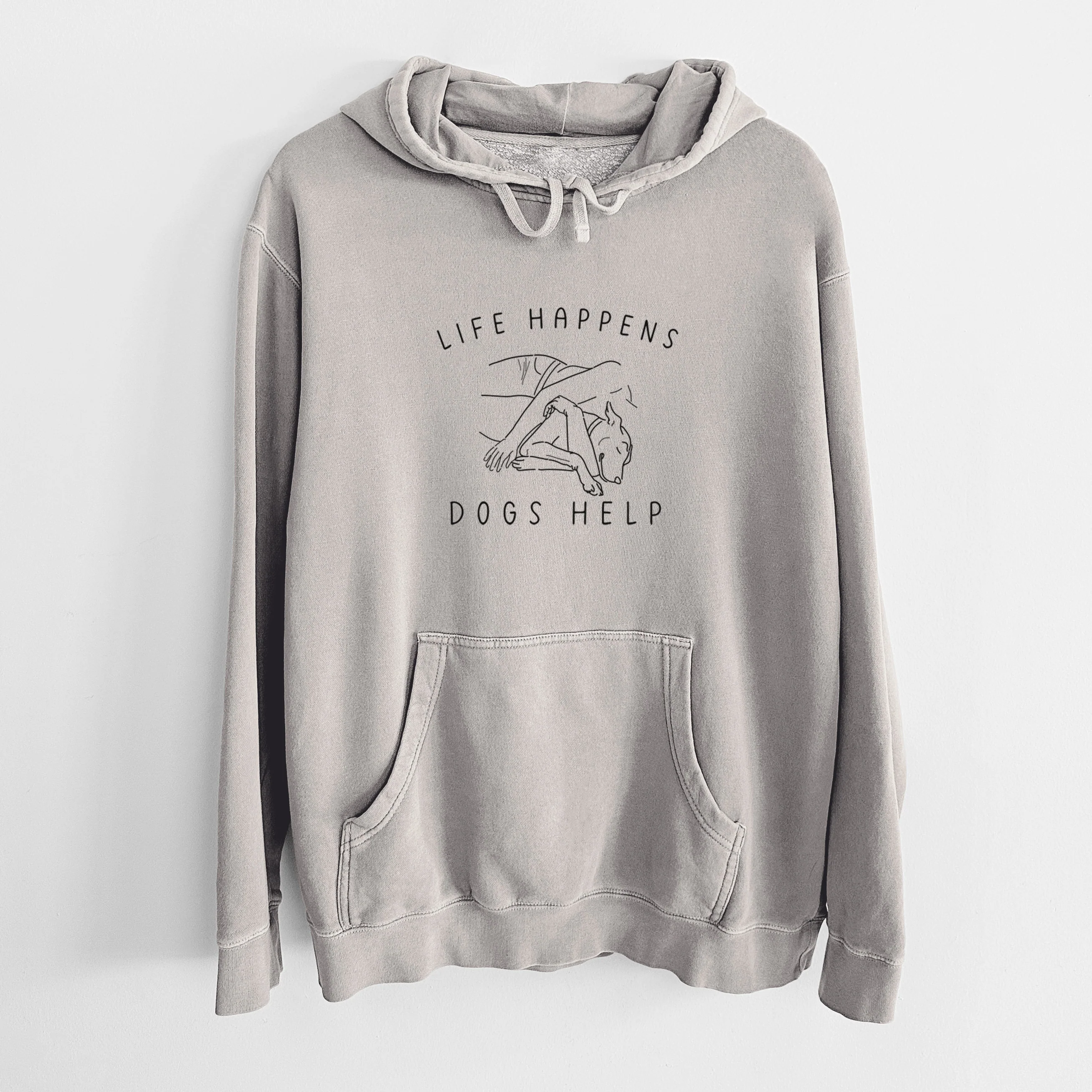 Life Happens Dogs Help - Unisex Pigment Dyed Hoodie - Image 6