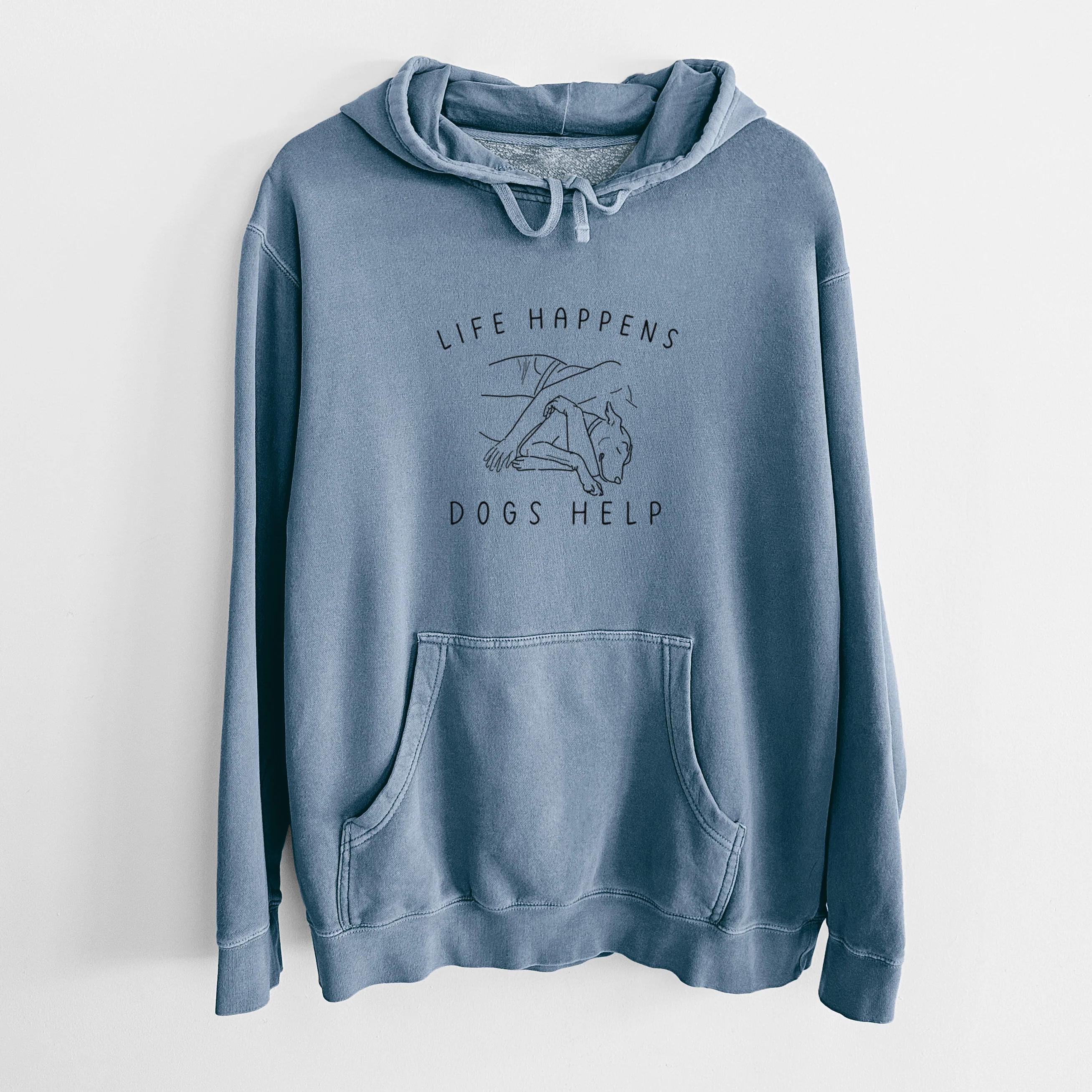 Life Happens Dogs Help - Unisex Pigment Dyed Hoodie - Image 8