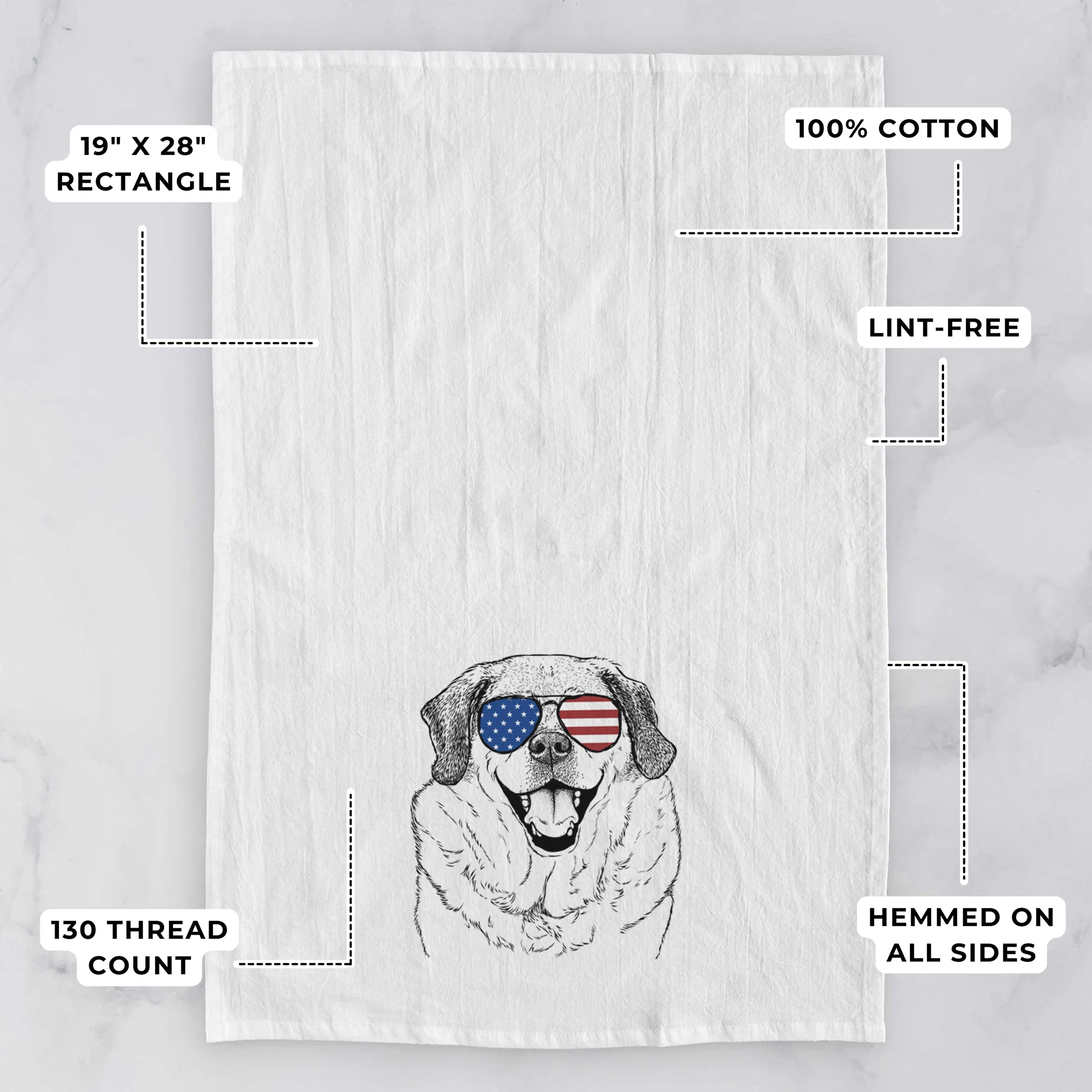 Little Man the Puggle Tea Towel - Image 3
