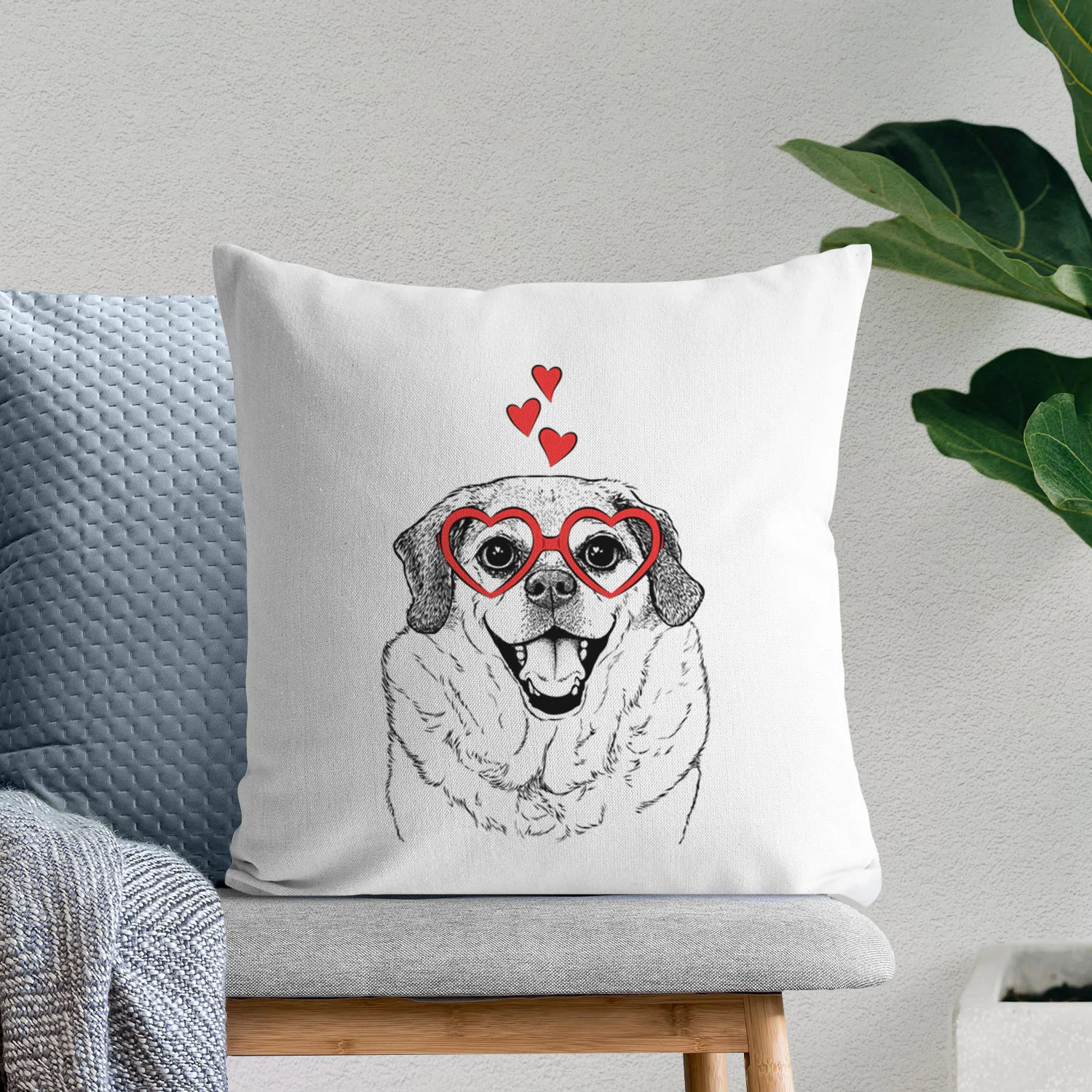 Little Man the Puggle - Throw Pillow Cover - Image 7