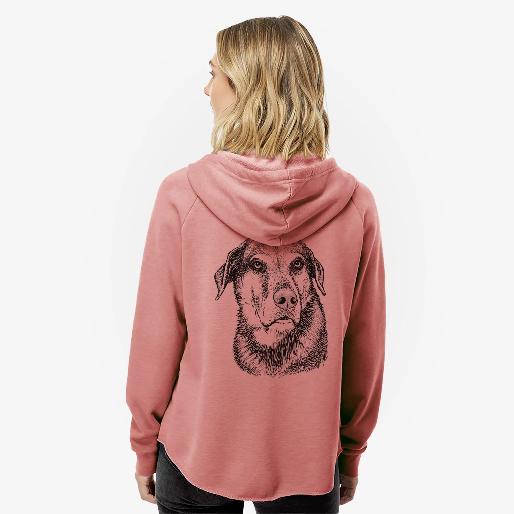 Lobo the Shepherd Mix - Women's Cali Wave Zip-Up Sweatshirt - Image 5