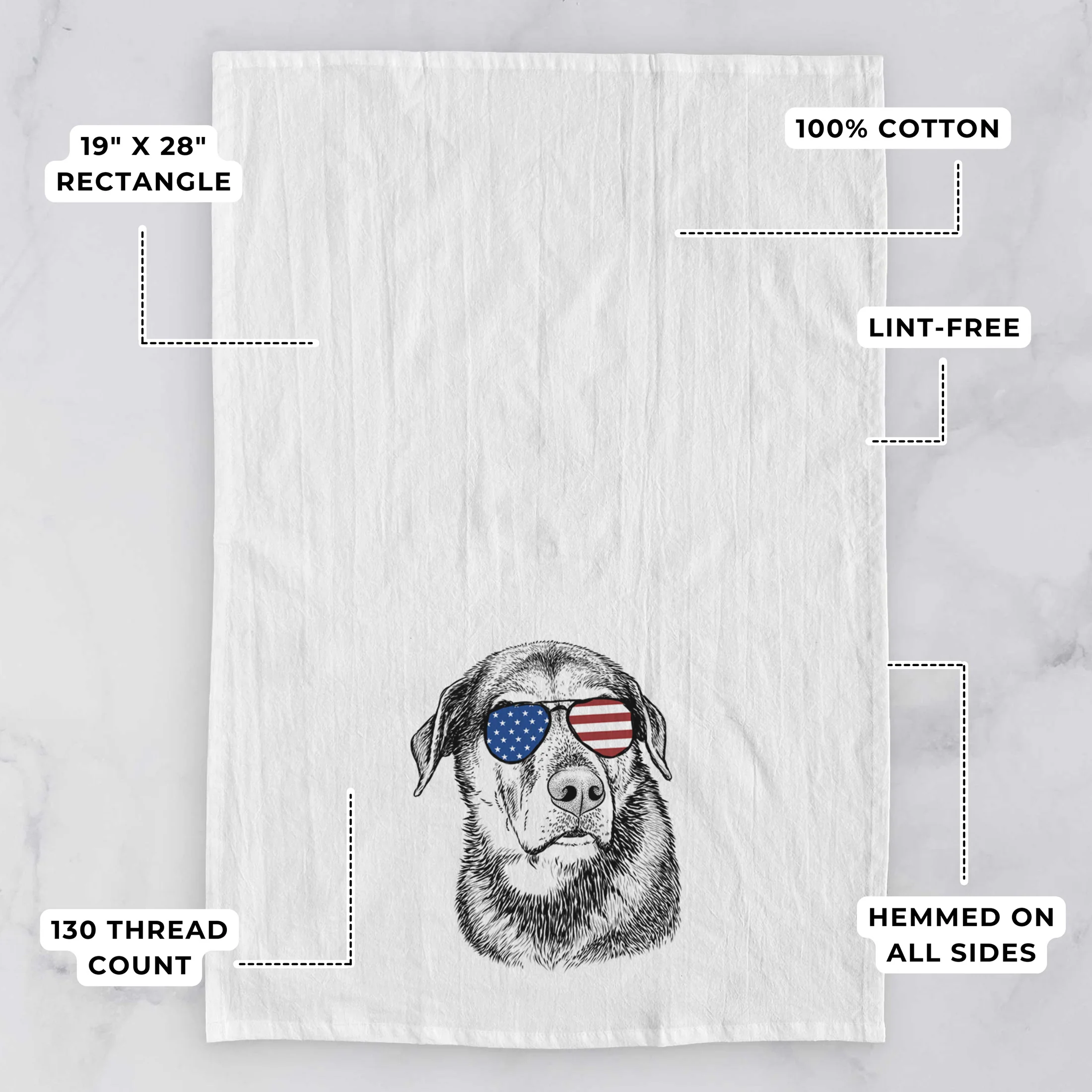 Lobo the Shepherd Mix Tea Towel - Image 3