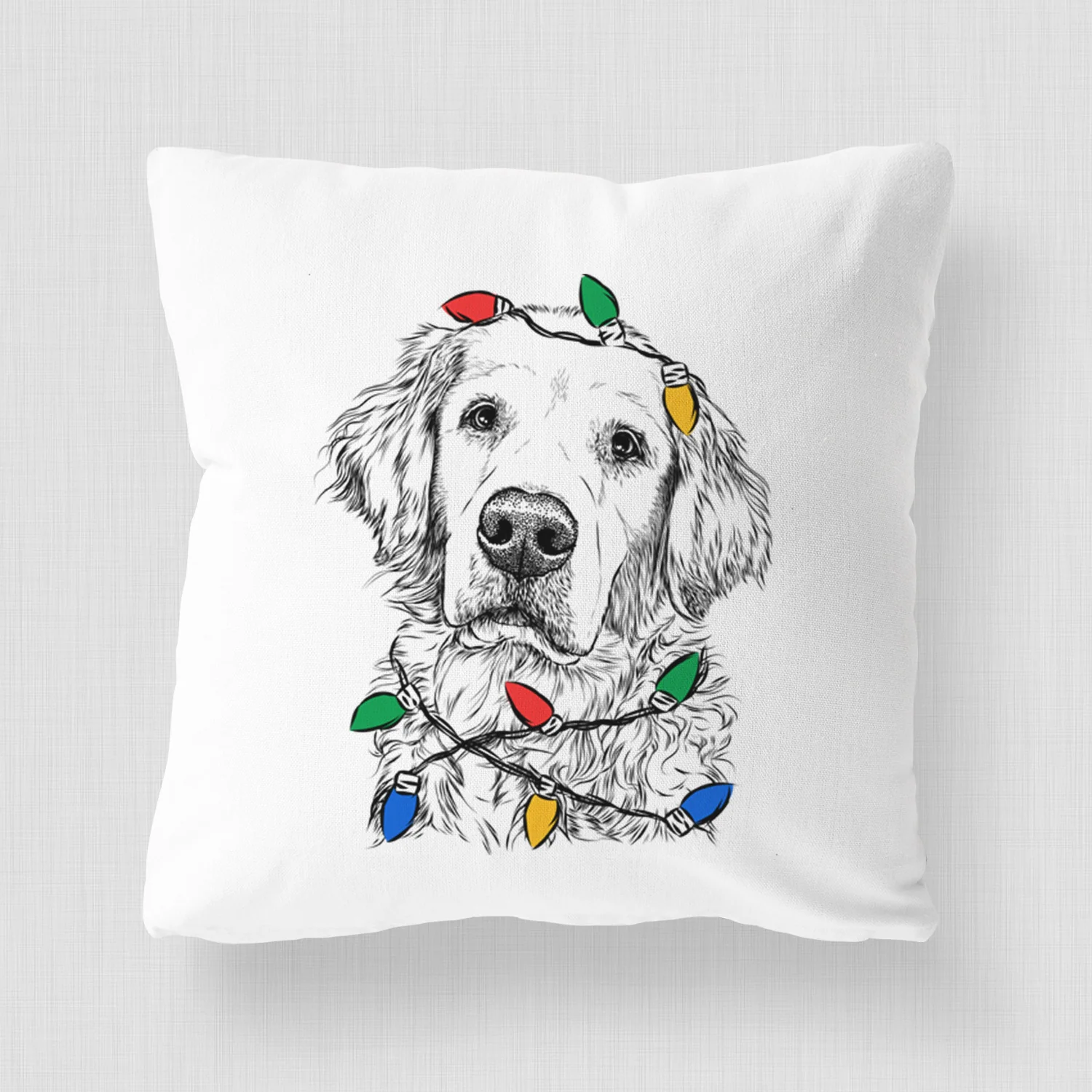 Loganator the Golden Retriever - Throw Pillow Cover - Image 4