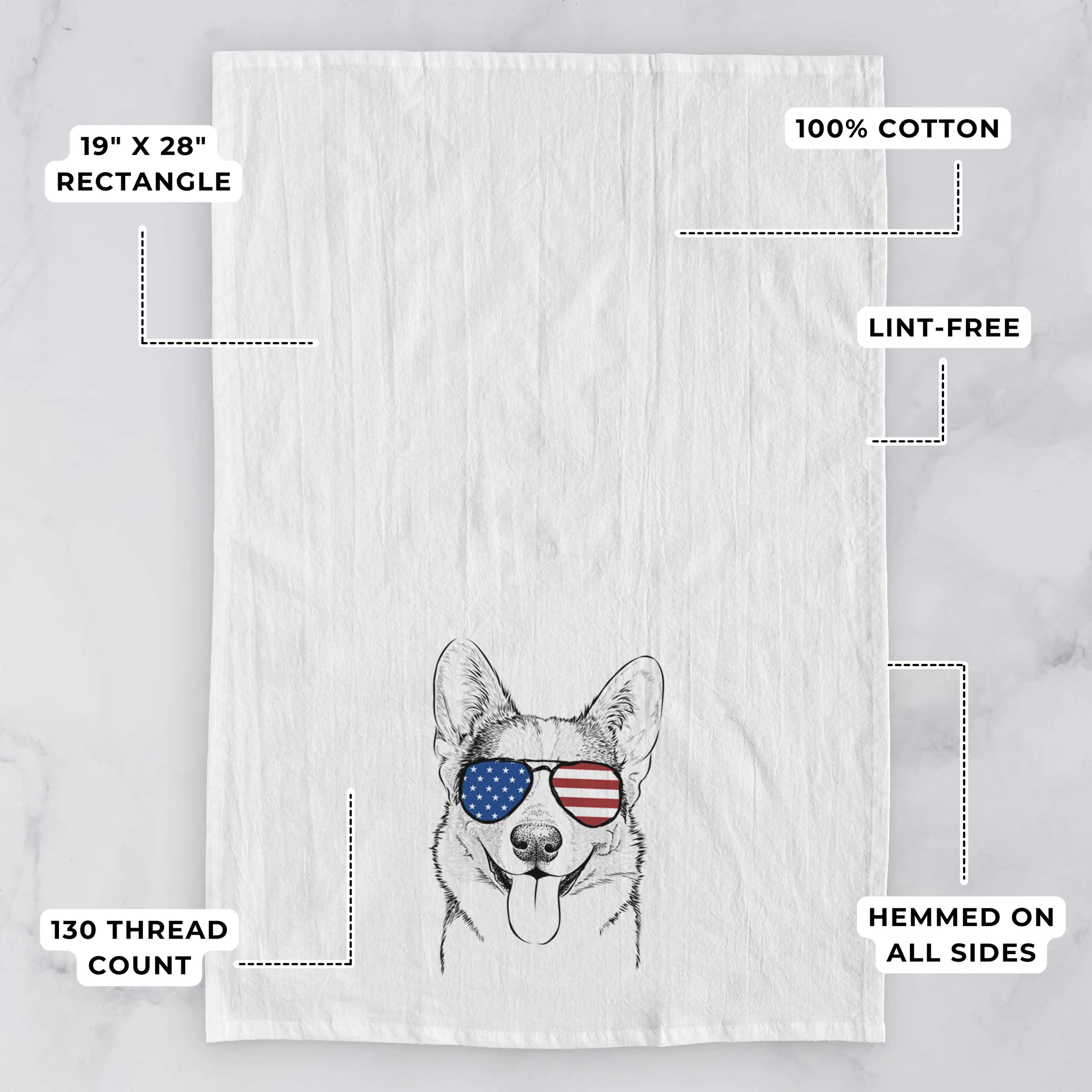 Loki the Corgi Tea Towel - Image 3