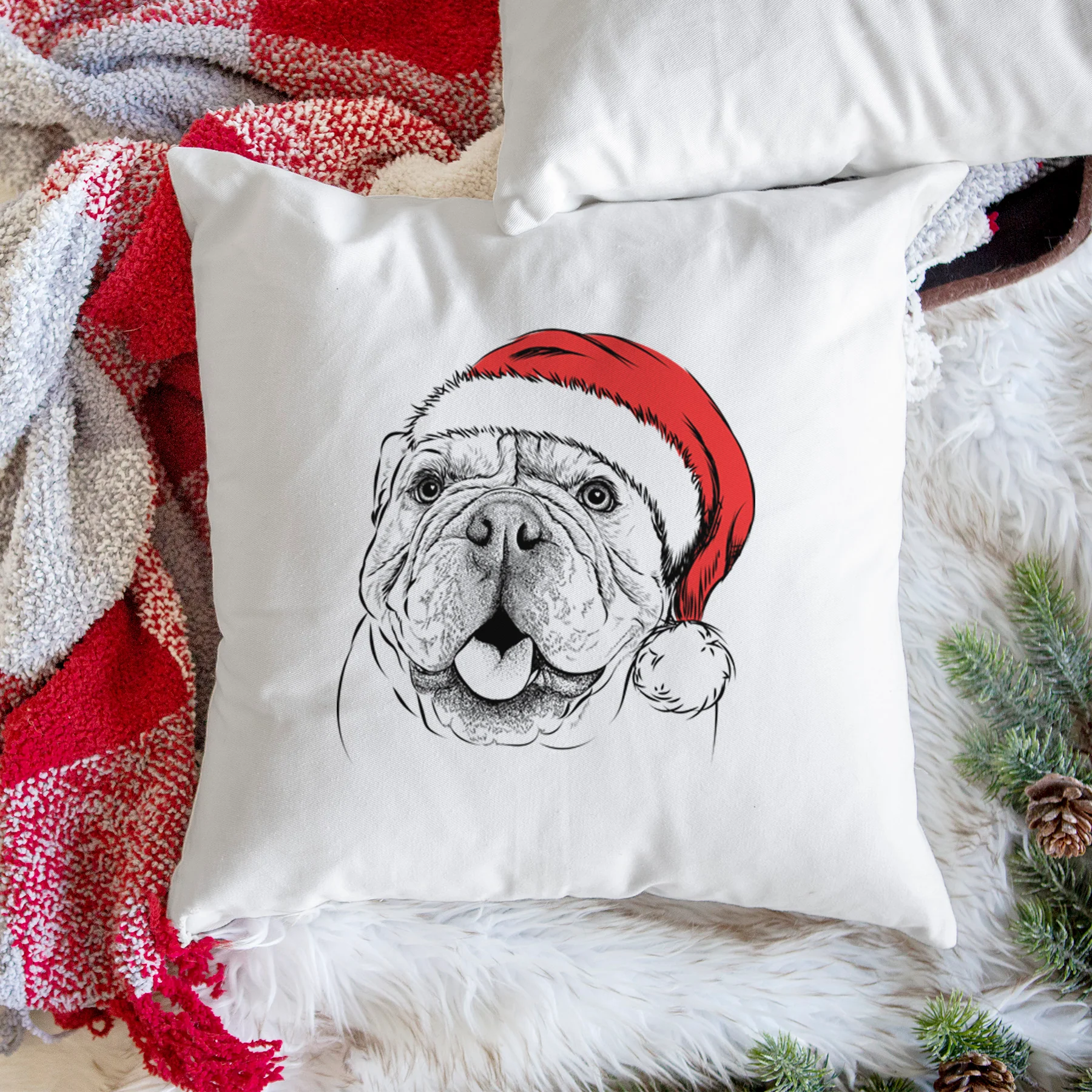 Louie the English Bulldog - Throw Pillow Cover - Image 3