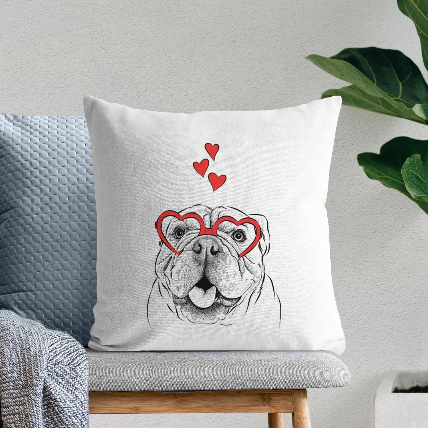 Louie the English Bulldog - Throw Pillow Cover - Image 7