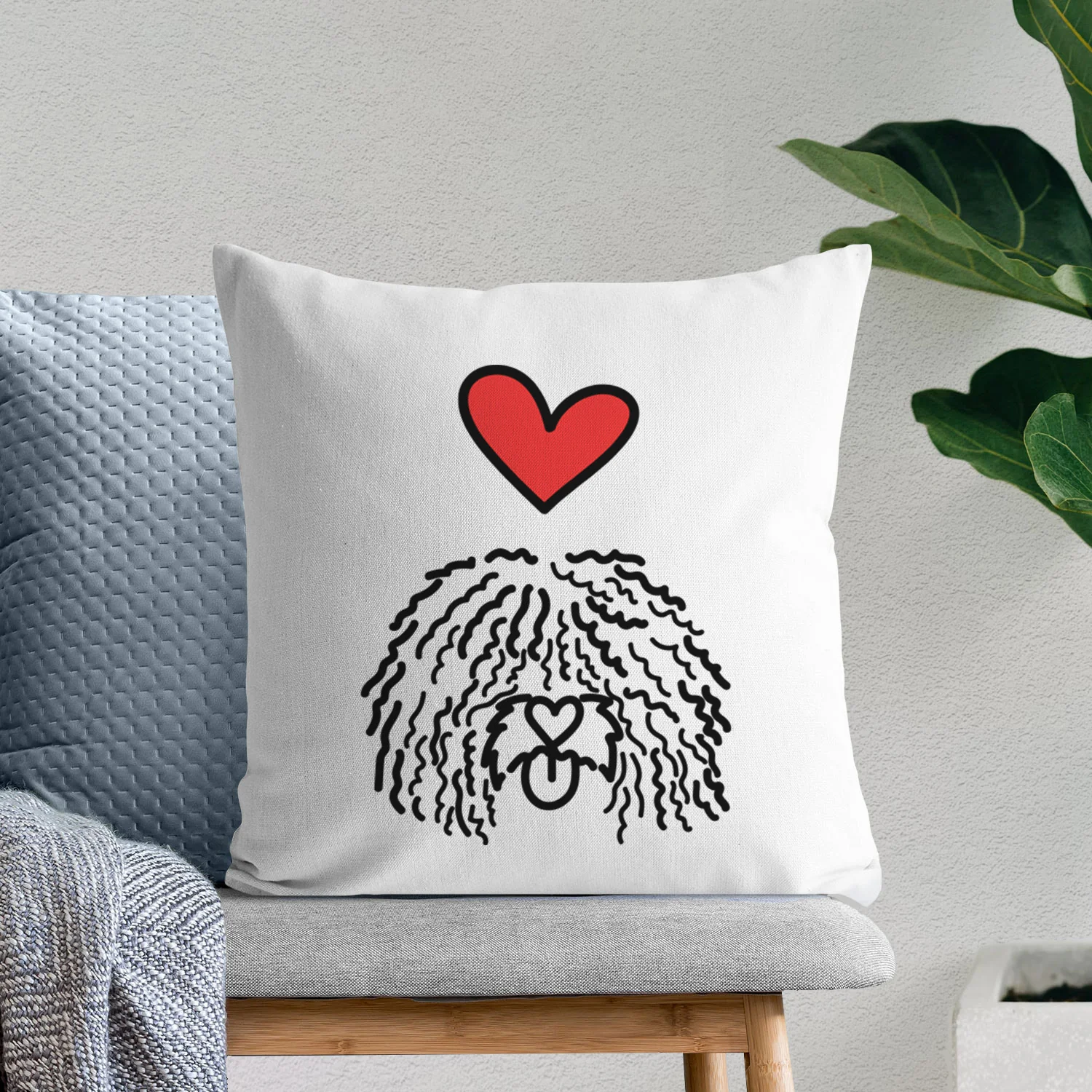 Love Always Spanish Water Dog - Alba - Throw Pillow Cover - Image 6