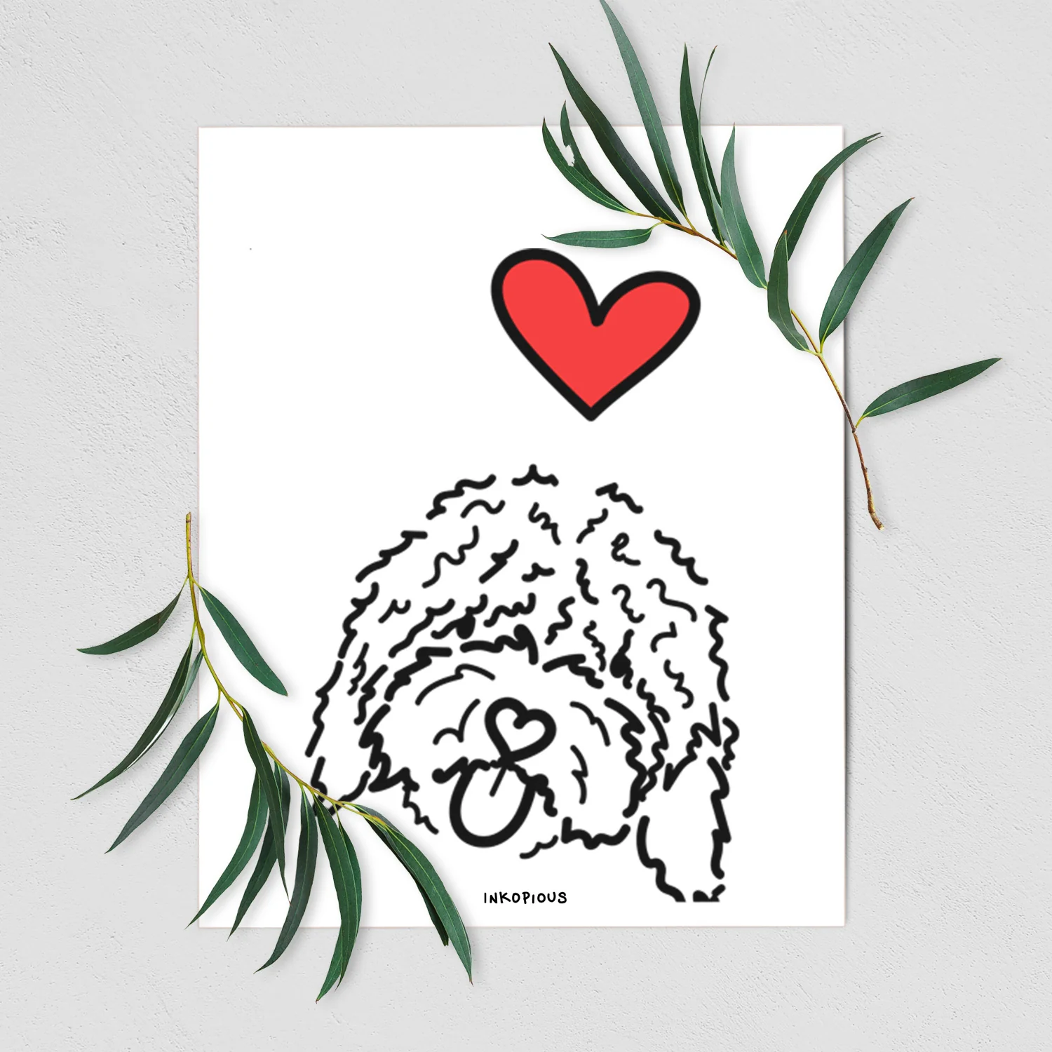 Love Always Spanish Water Dog - Antonio Art Print - Image 2