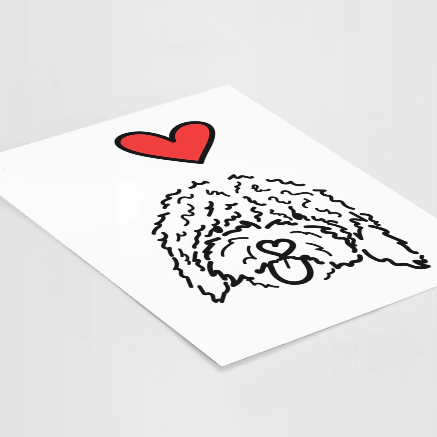 Love Always Spanish Water Dog - Antonio Art Print - Image 5
