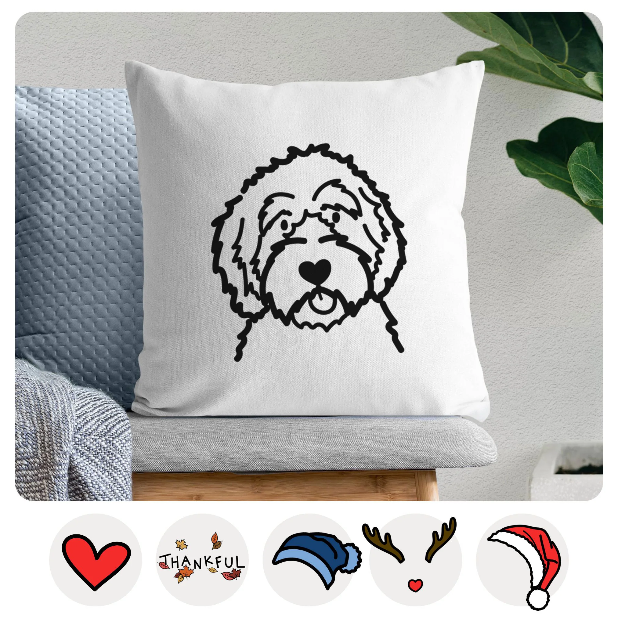 Love Always Aussiedoodle - Throw Pillow Cover