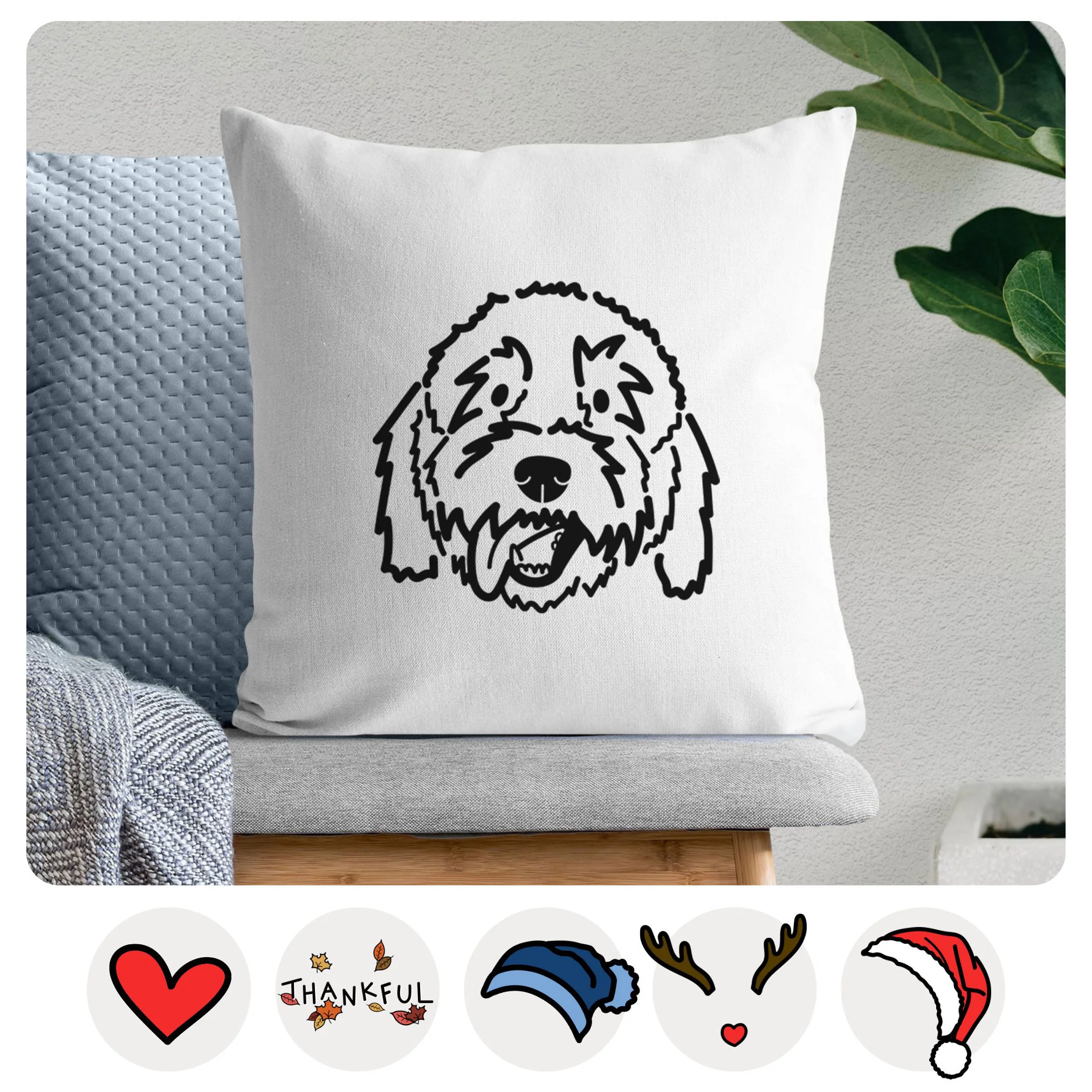 Love Always Goldendoodle - Barry - Throw Pillow Cover