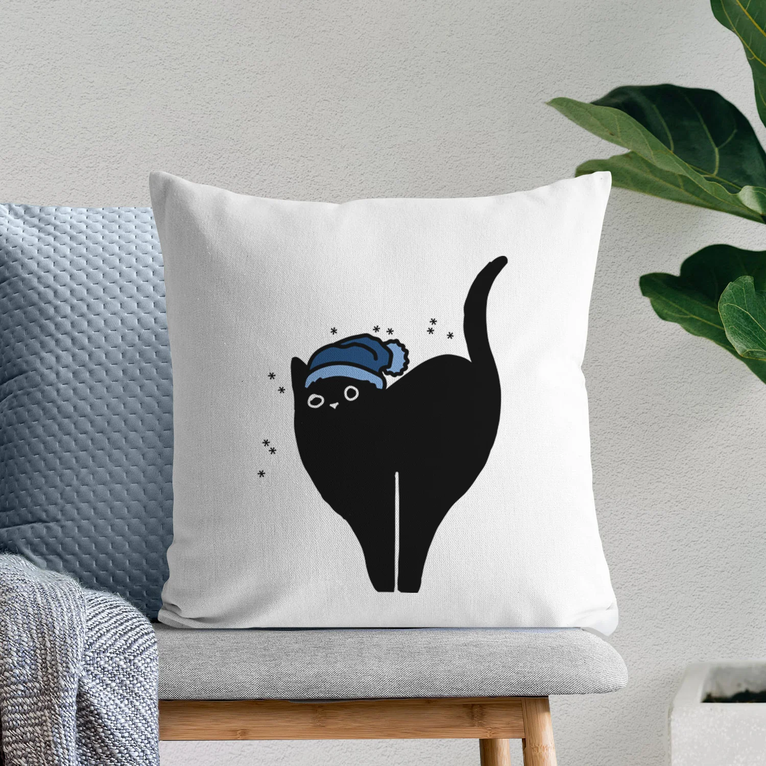 Love Always Black Cat - Bella -  Throw Pillow Cover - Image 10