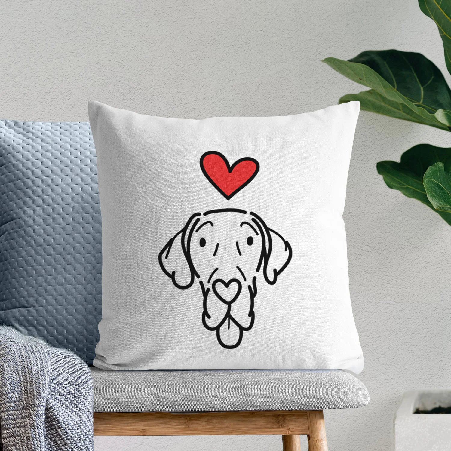 Love Always Great Dane - Bruce - Throw Pillow Cover - Image 6